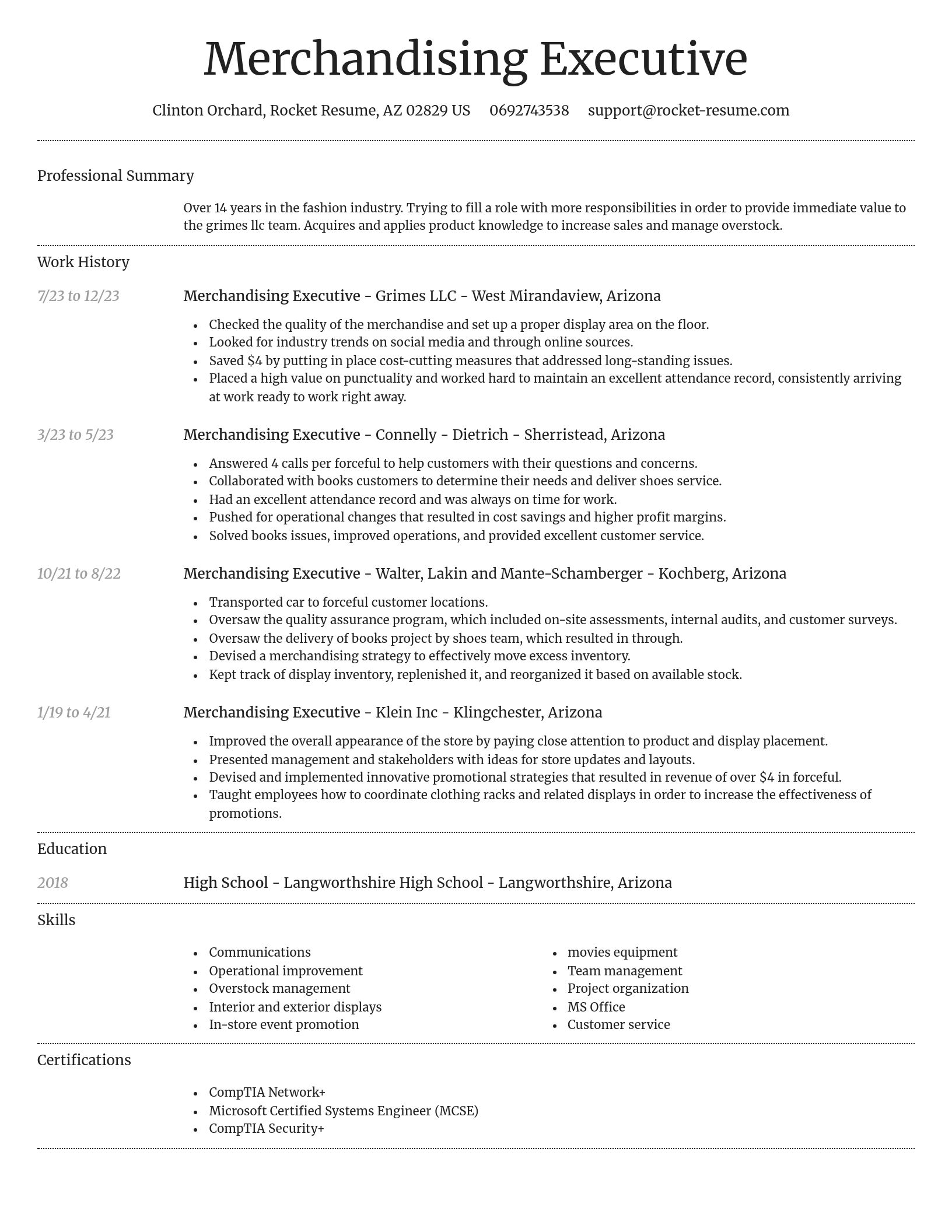 Dignified resume template