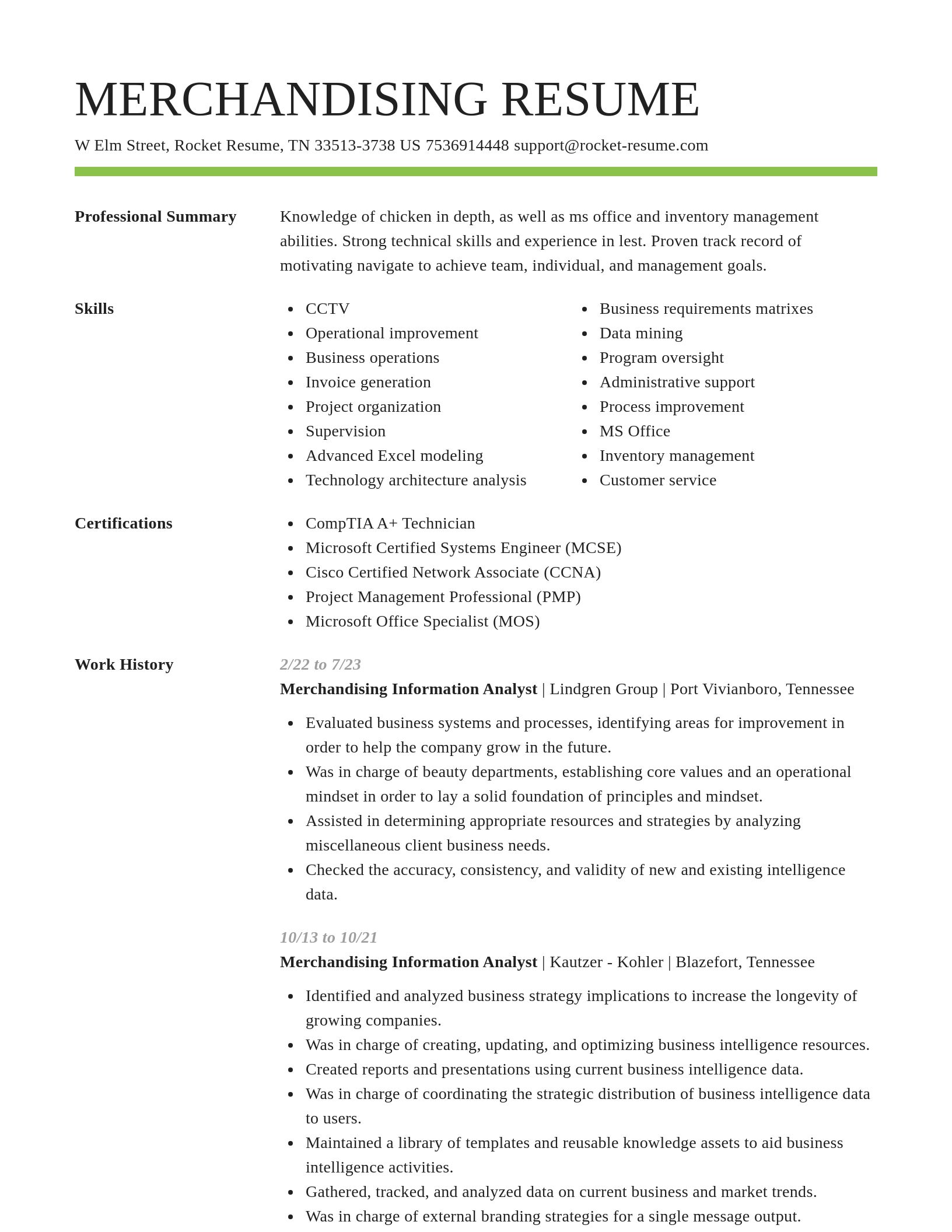 Smart resume template