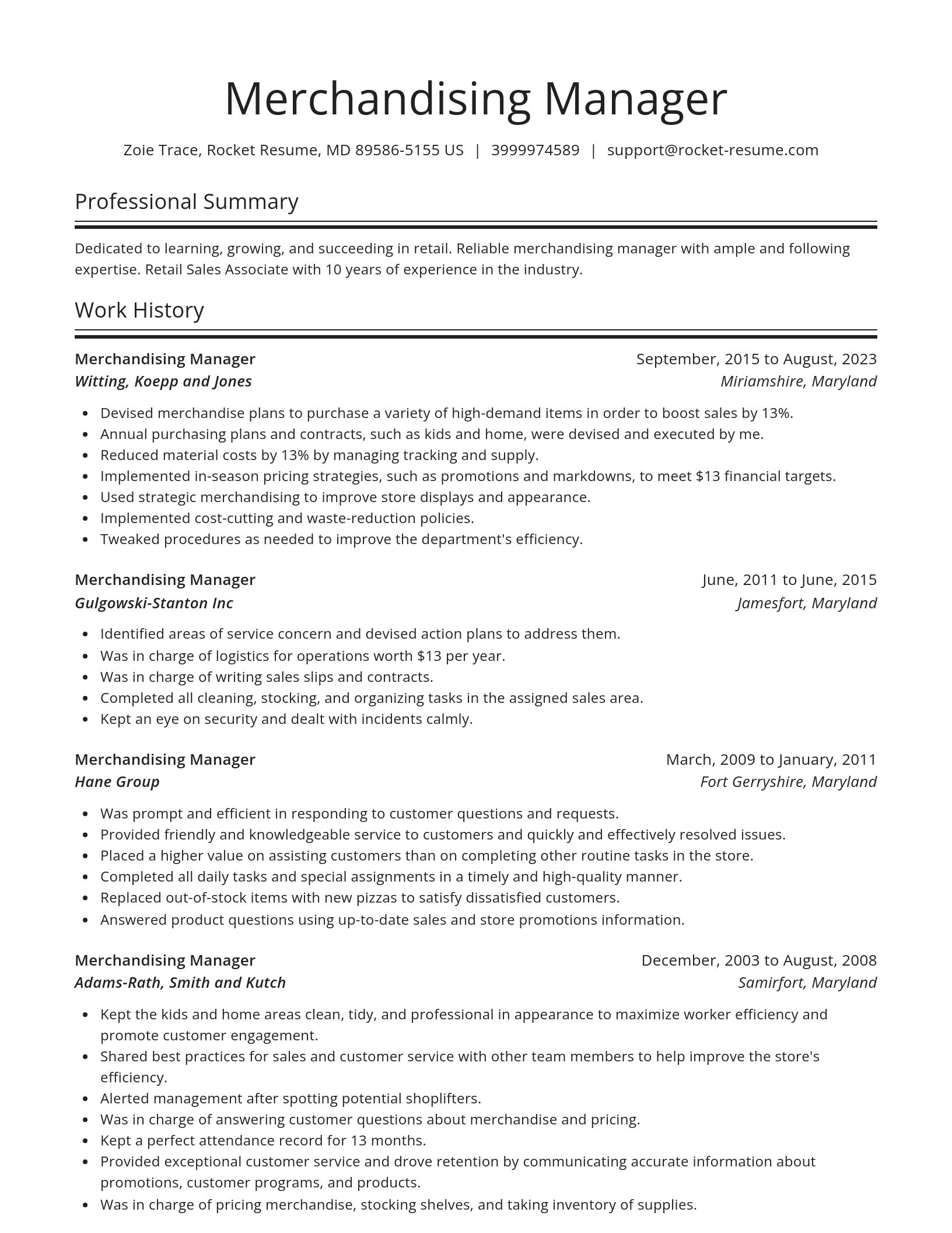Spotlight resume template