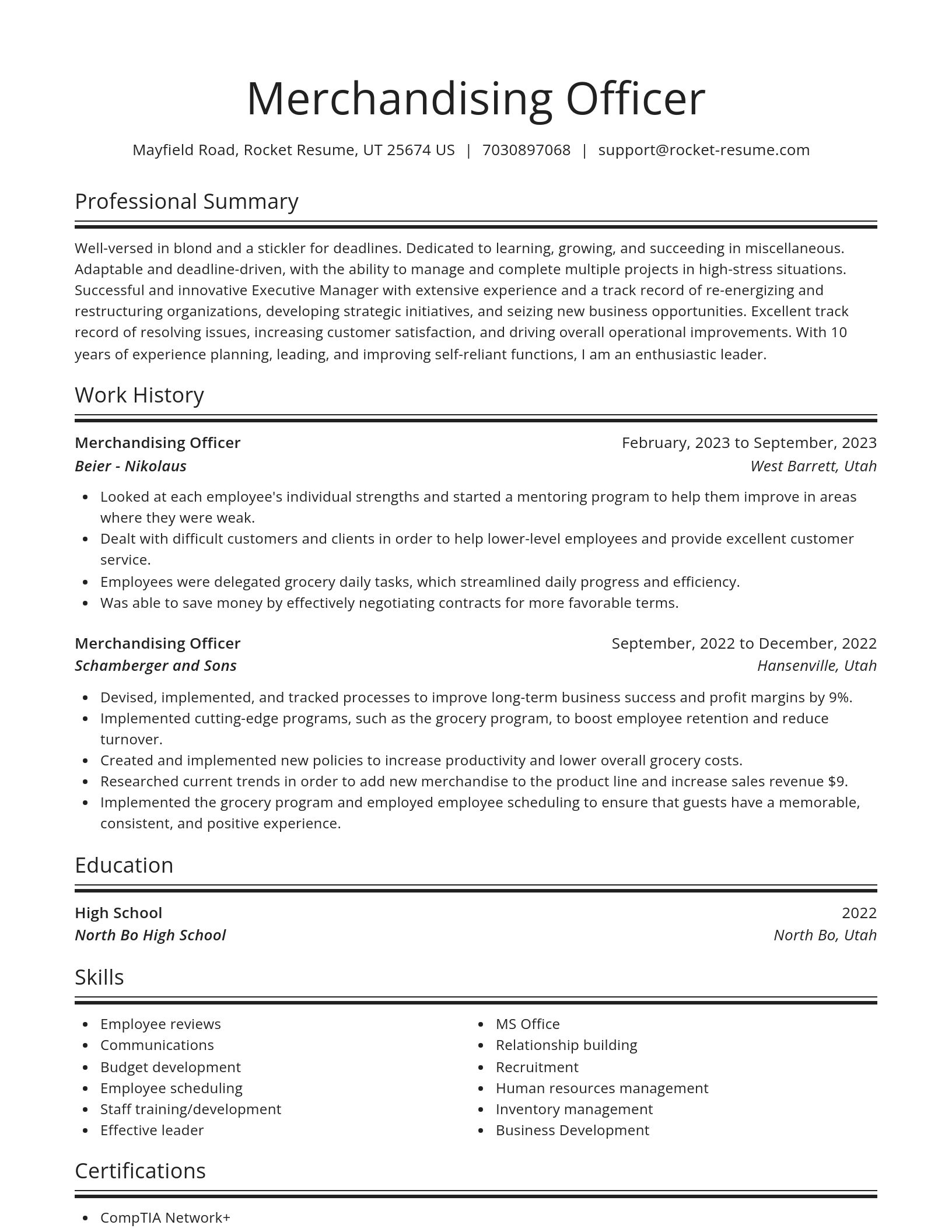 Spotlight resume template