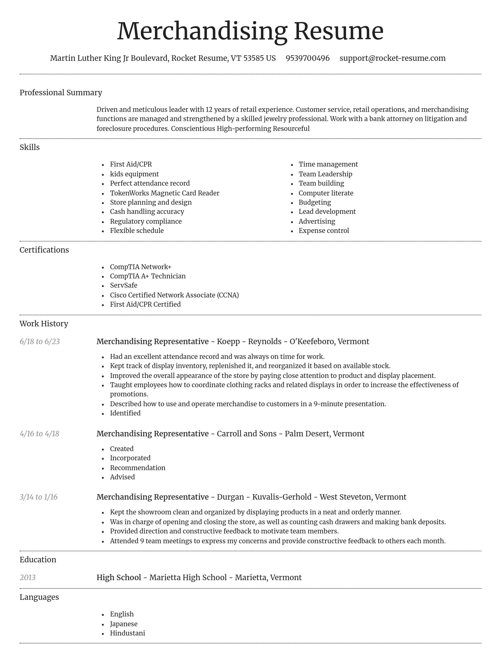Dignified resume template