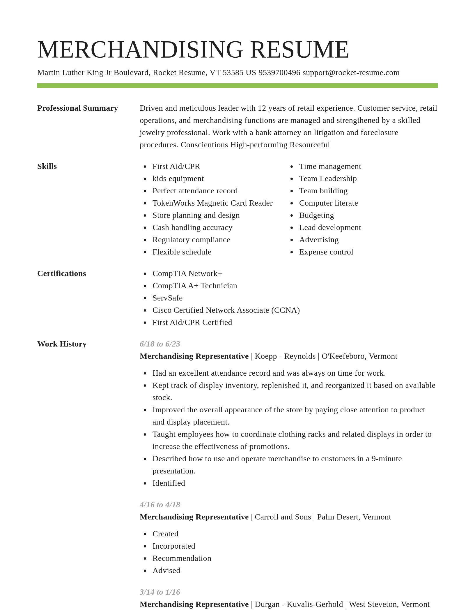 Smart resume template