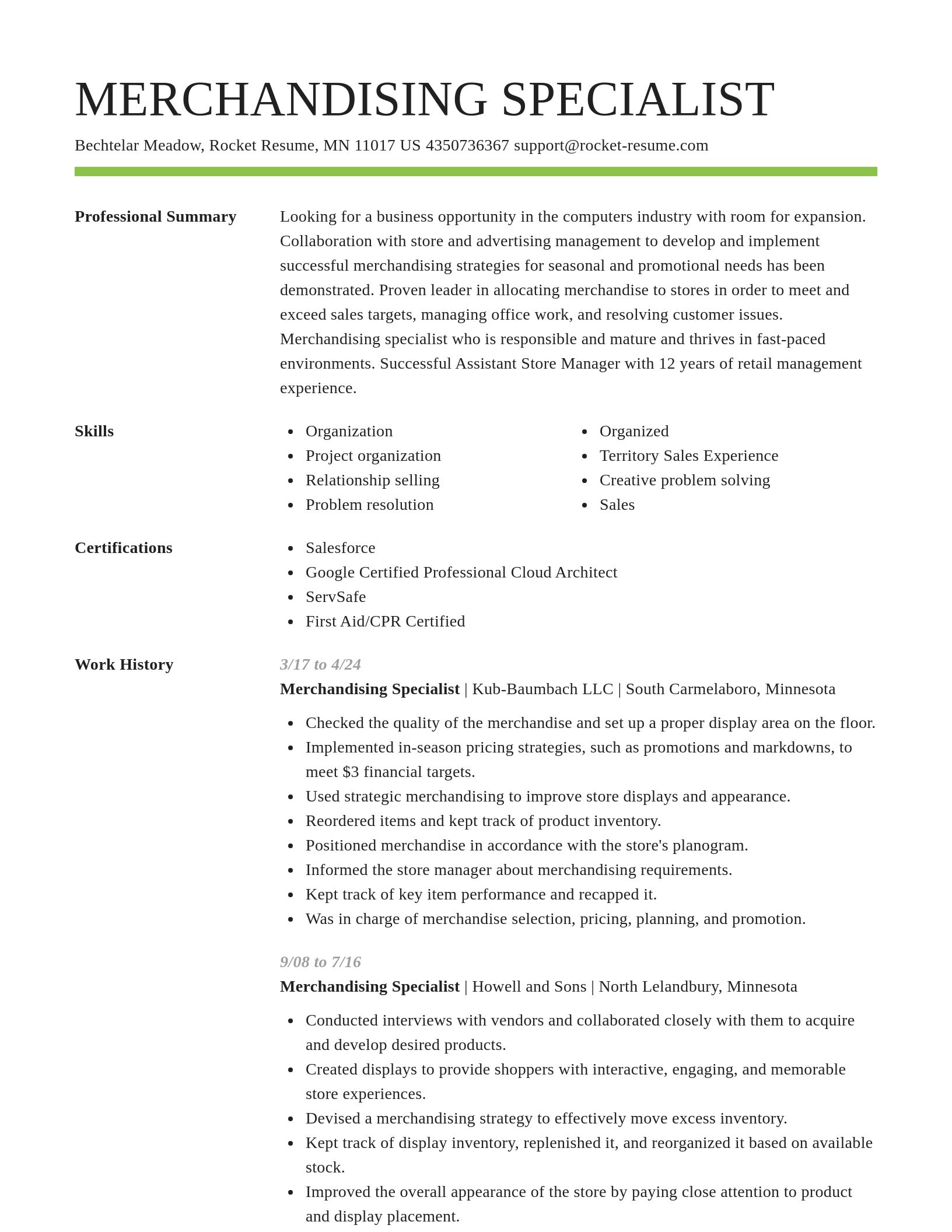 Smart resume template