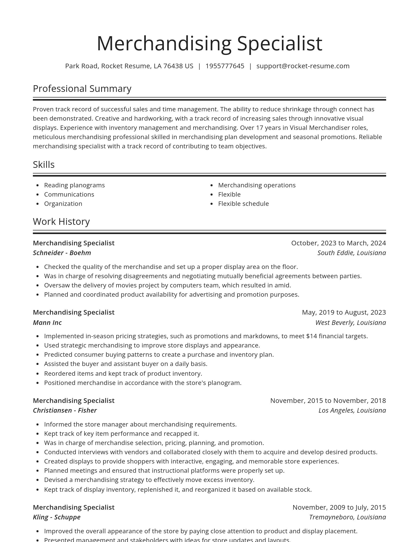 Spotlight resume template