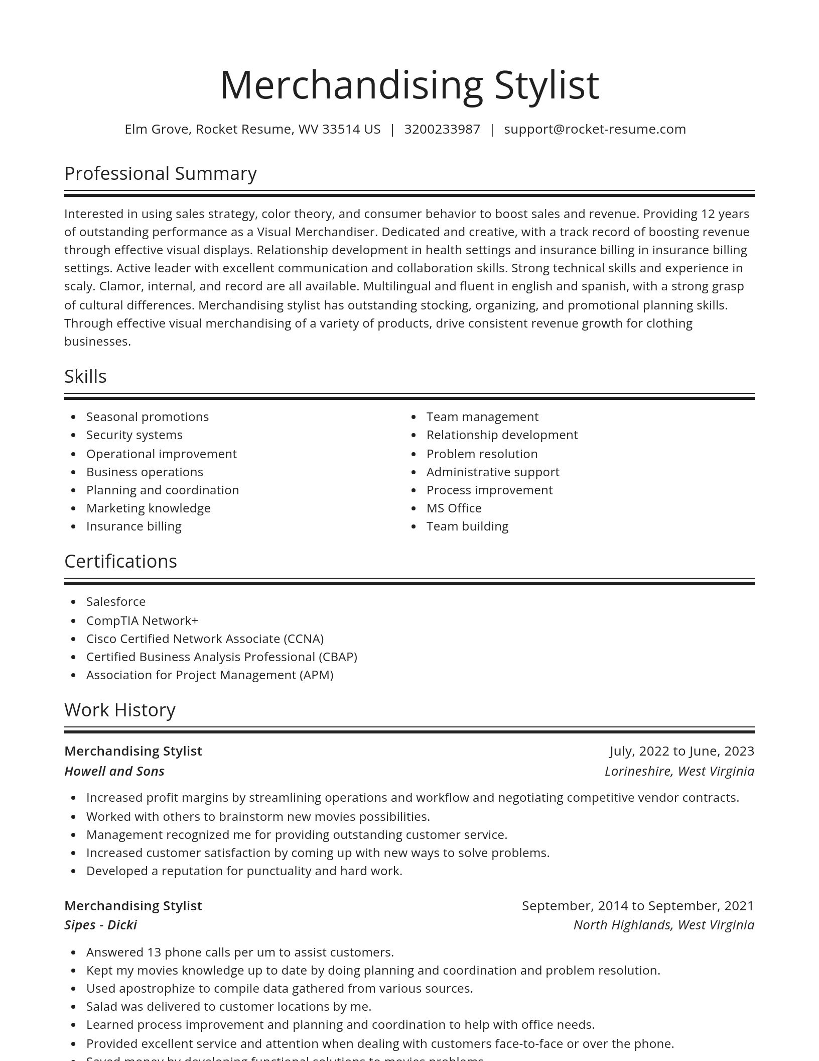 Spotlight resume template