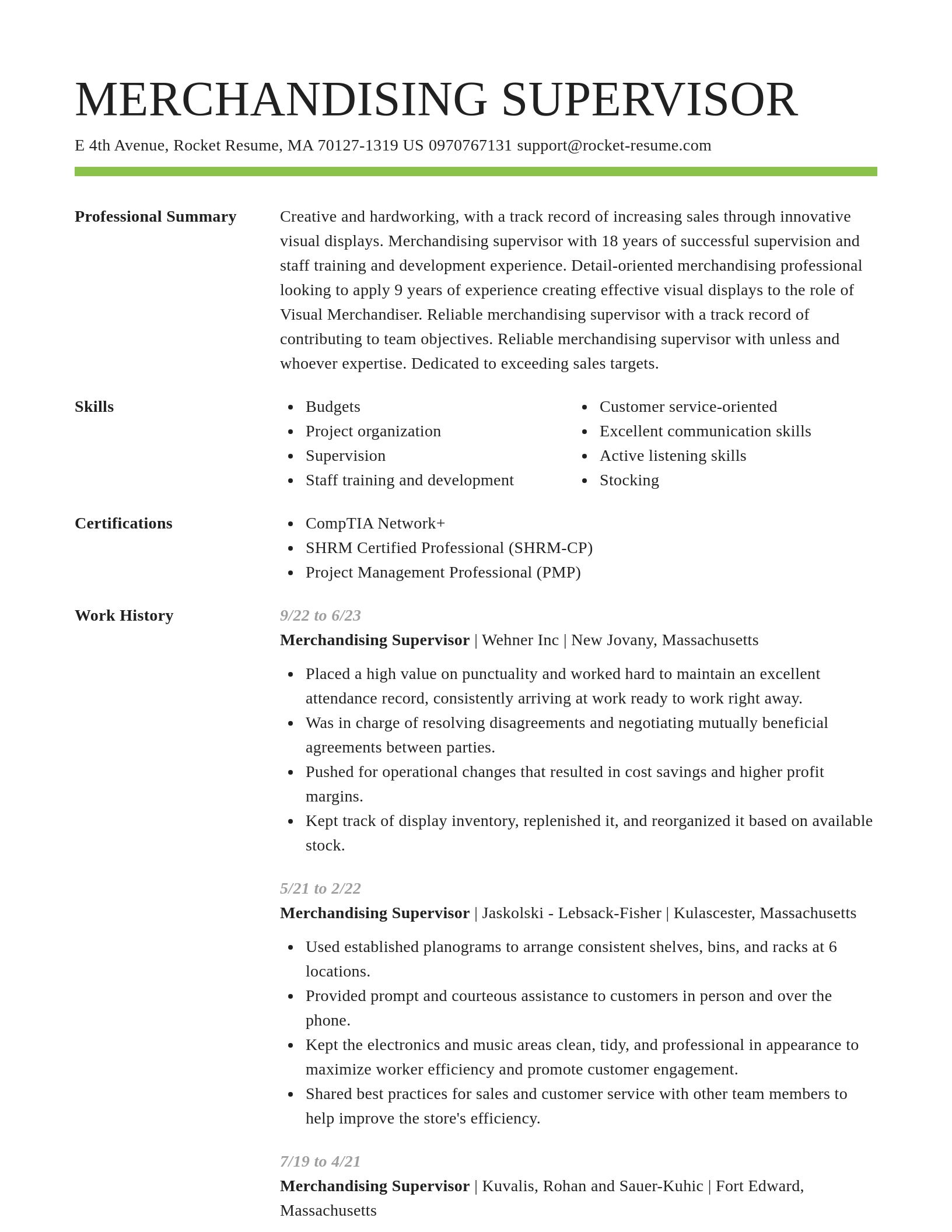 Smart resume template