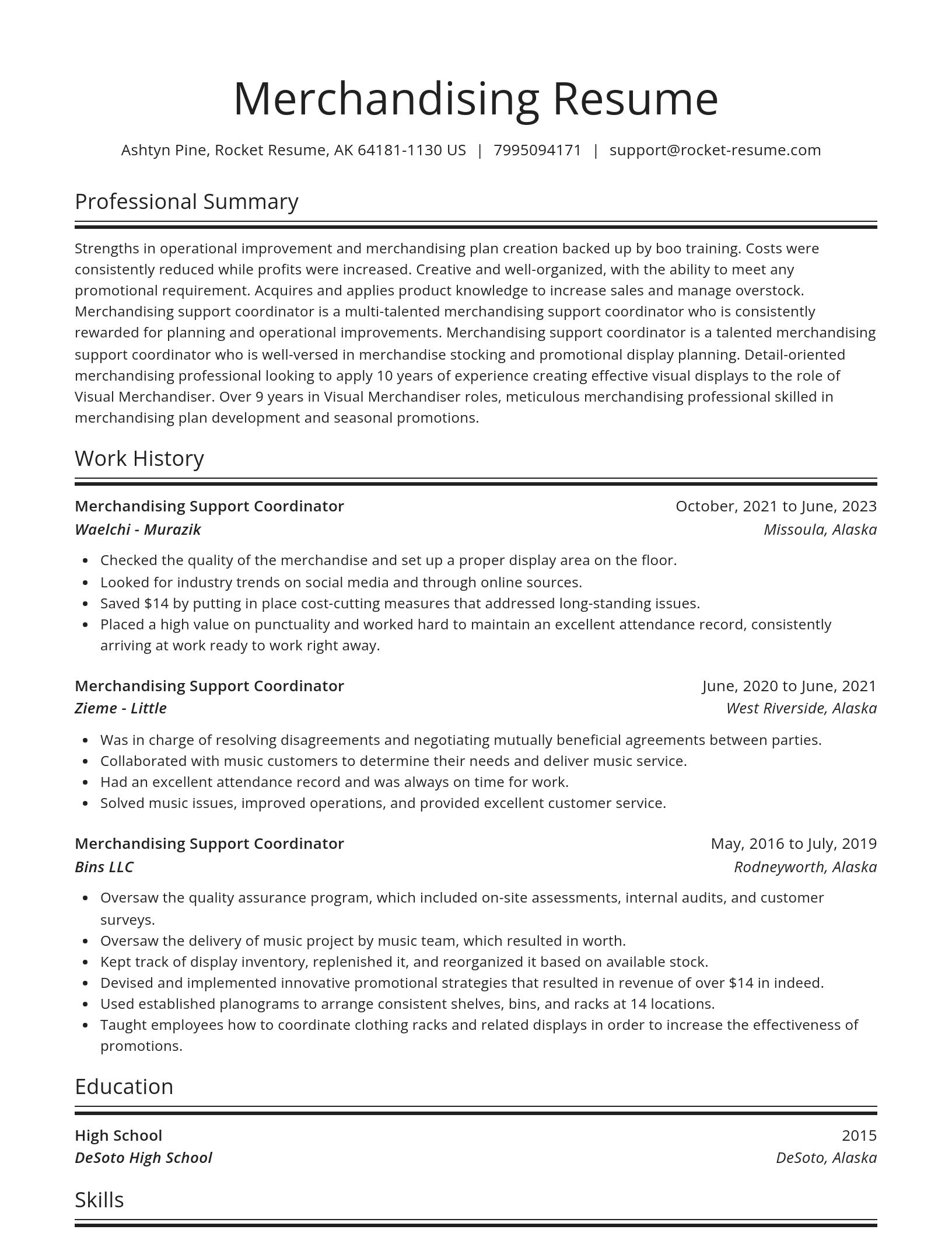 Spotlight resume template