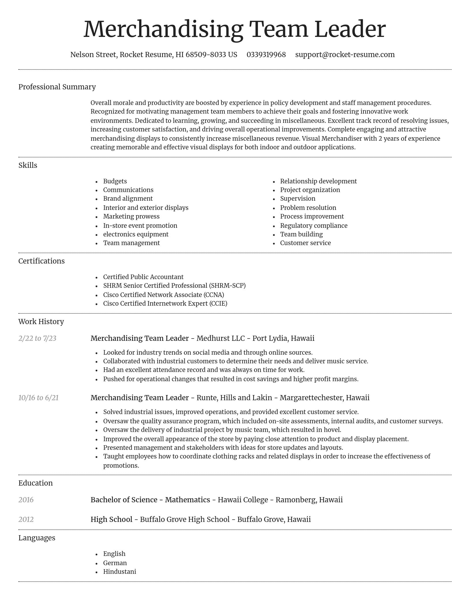 Dignified resume template