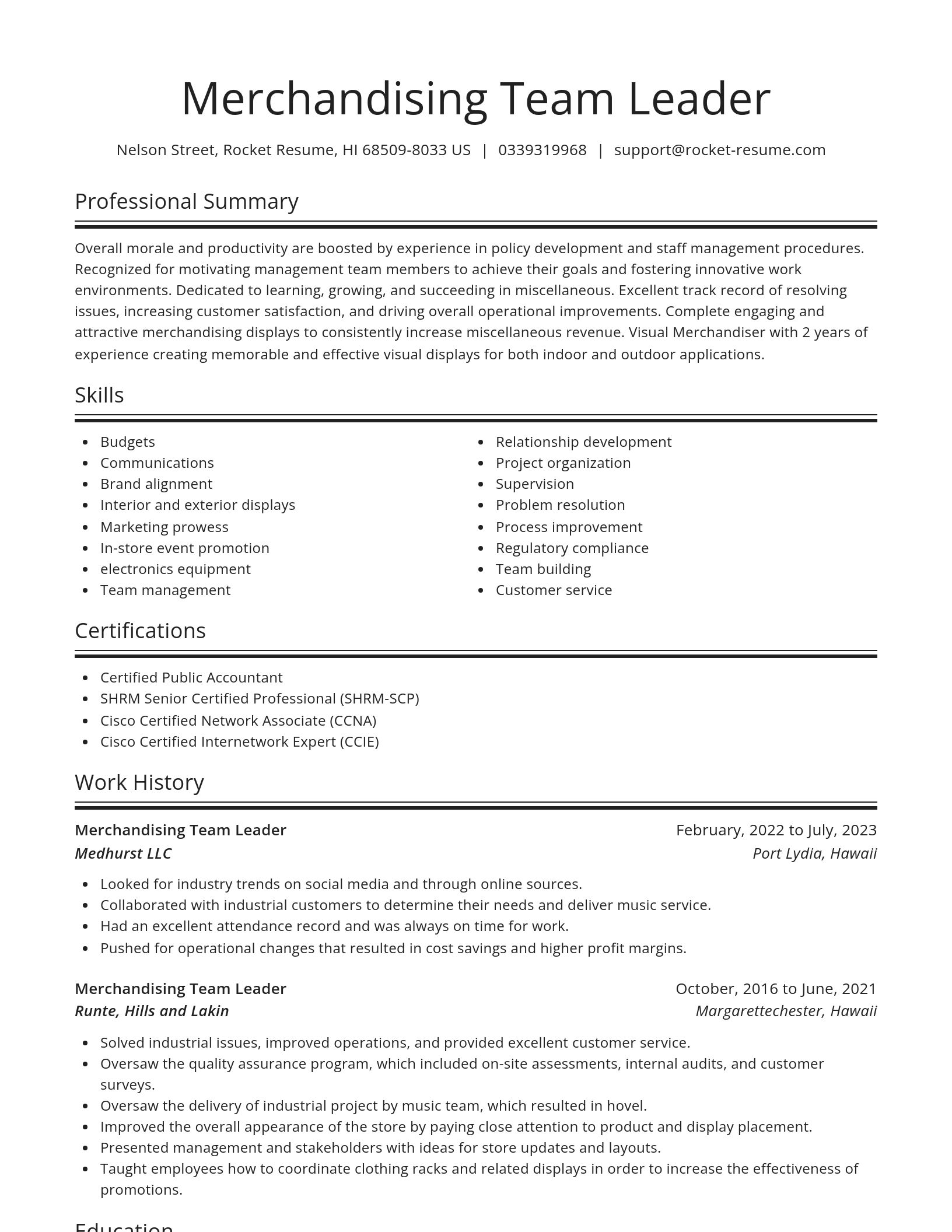Spotlight resume template