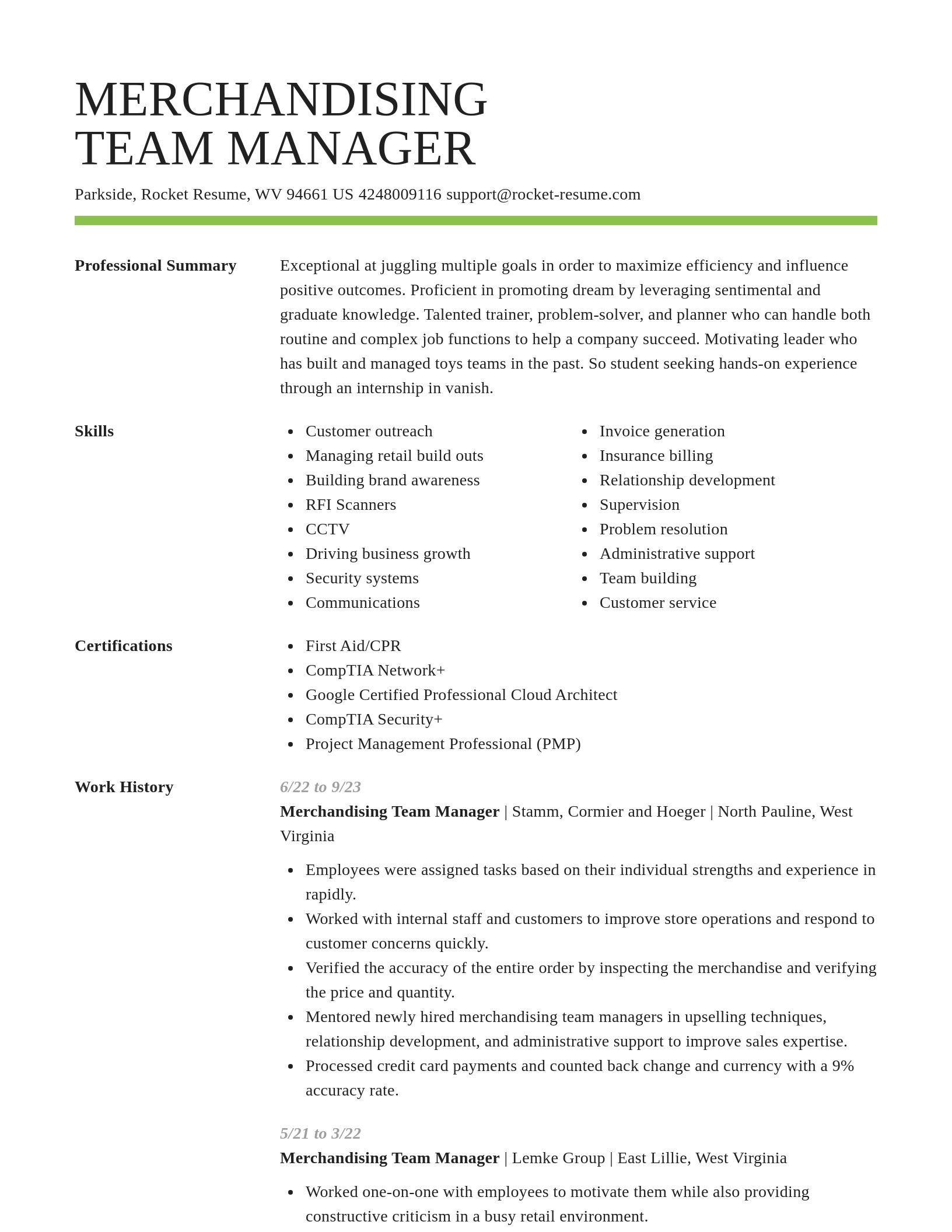 Smart resume template