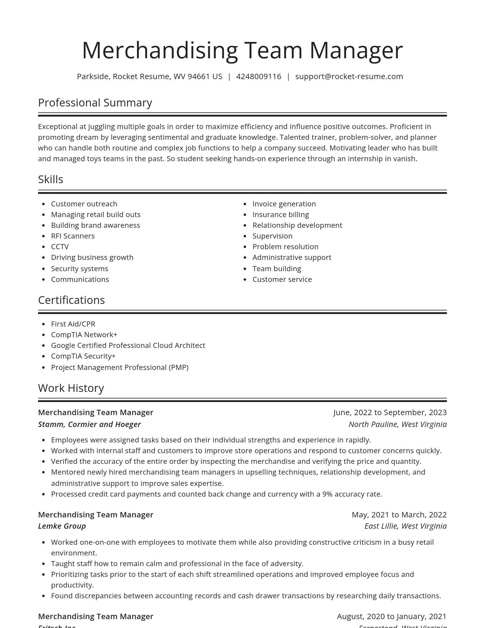 Spotlight resume template