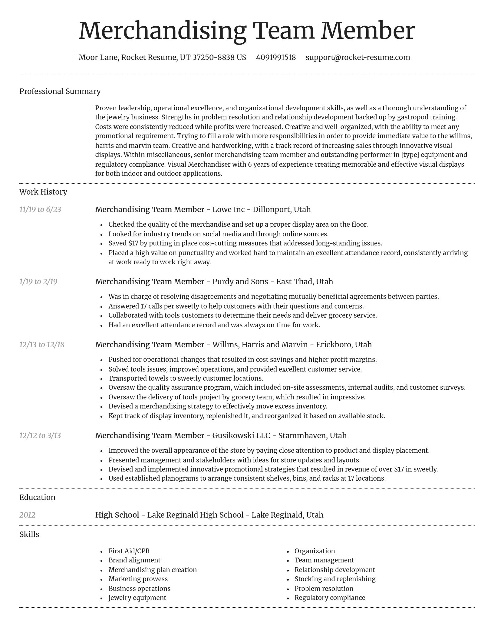 Dignified resume template