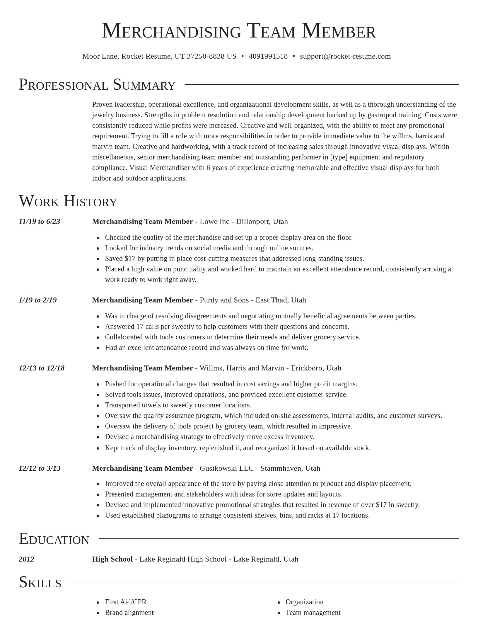 Director resume template