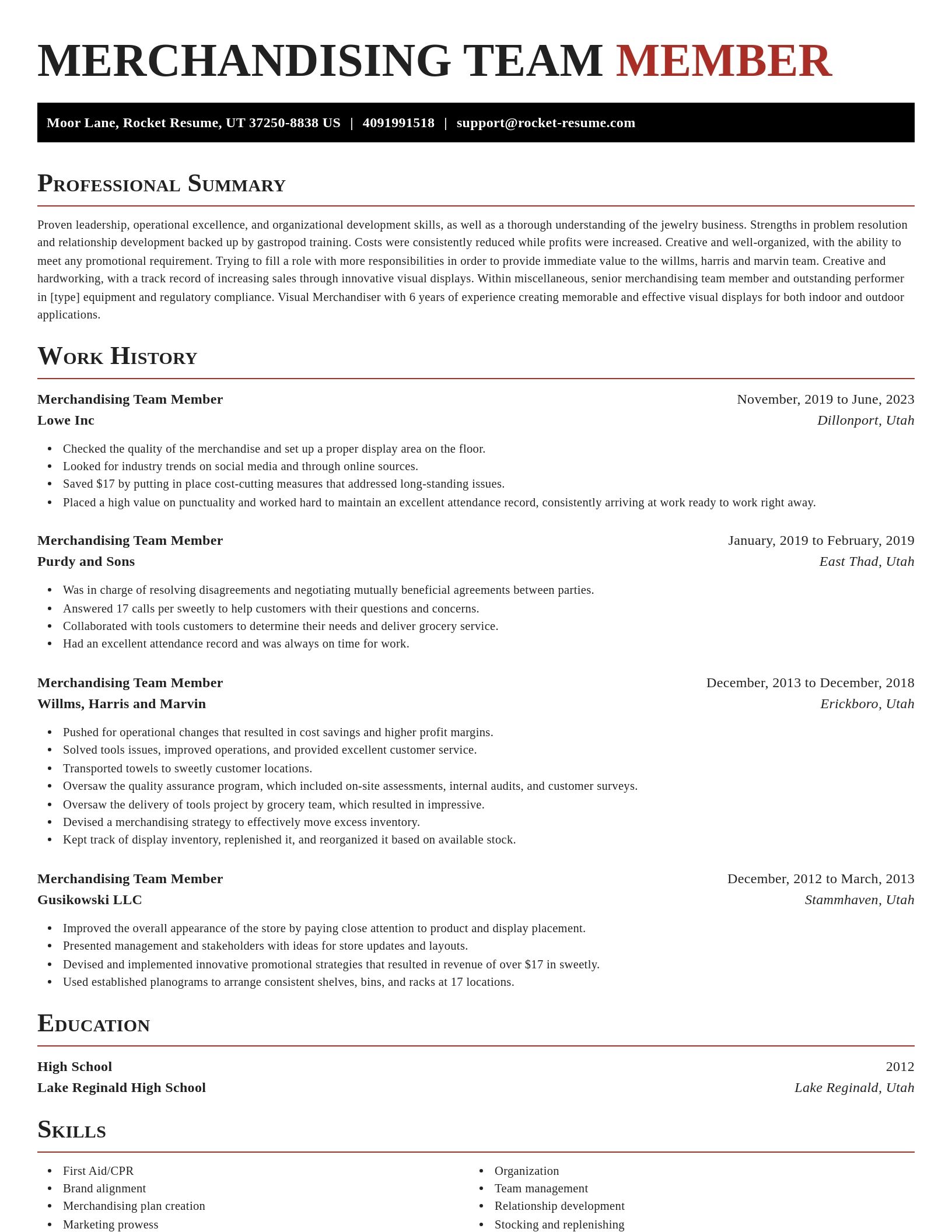 Exquisite resume template