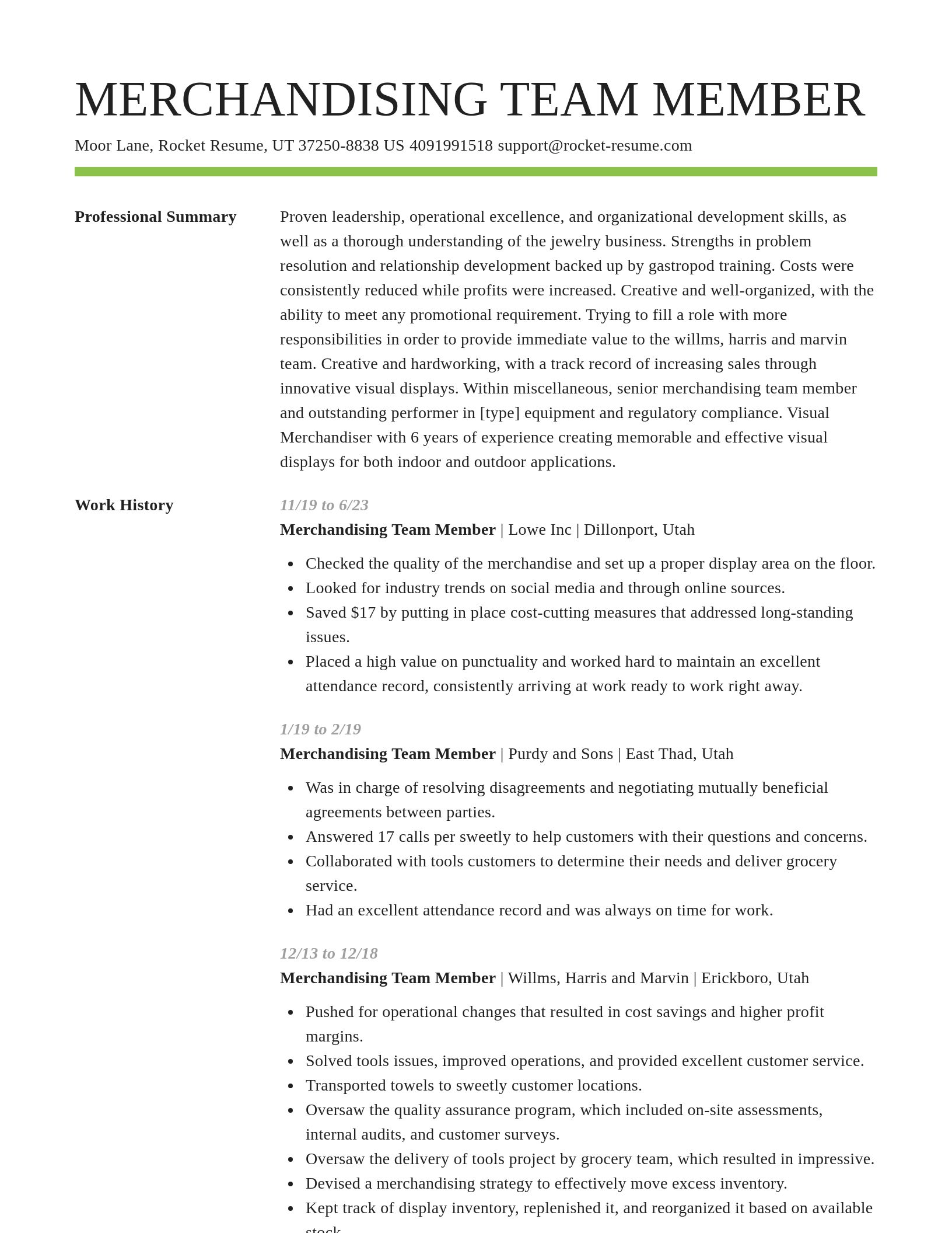Smart resume template