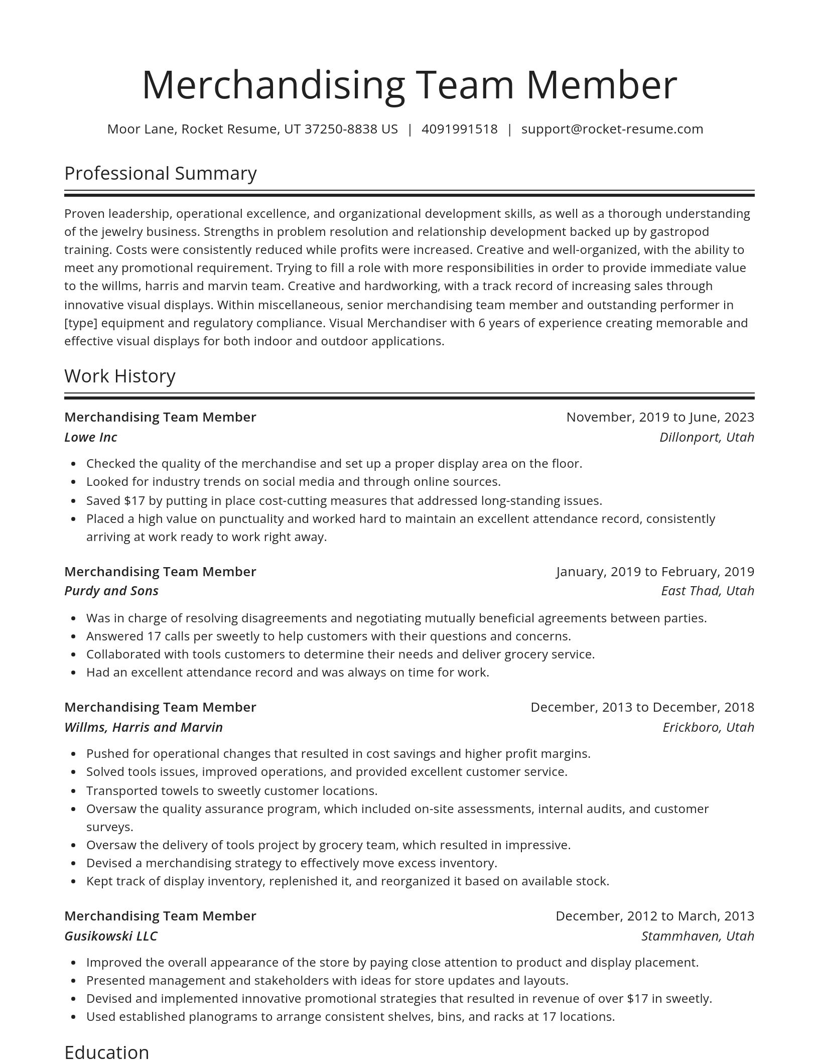 Spotlight resume template