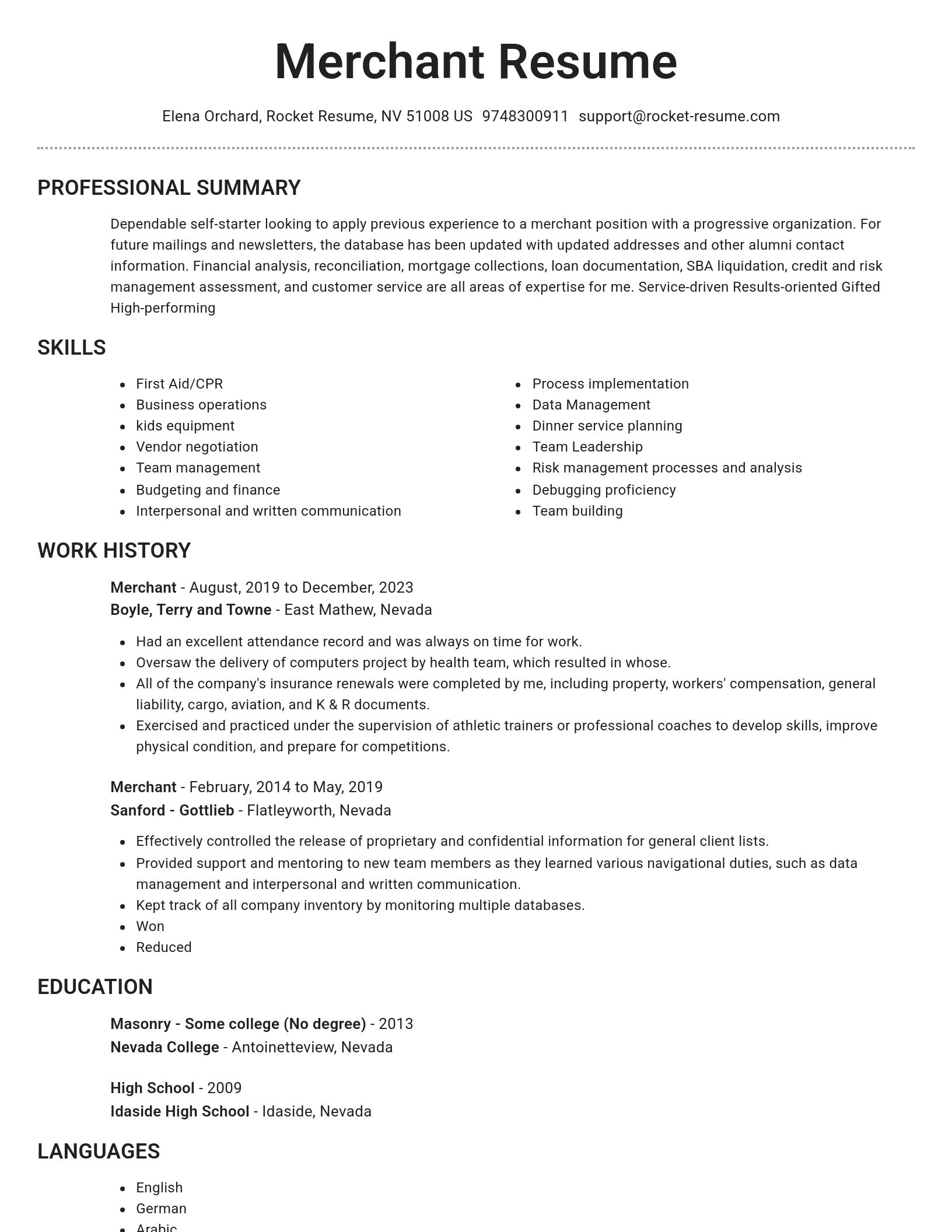 Brilliant resume template