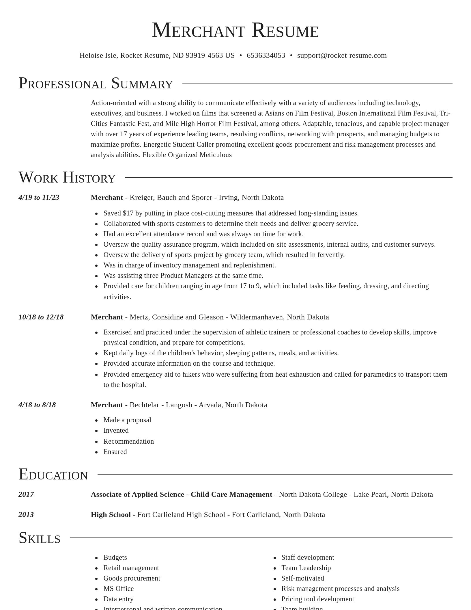 Director resume template