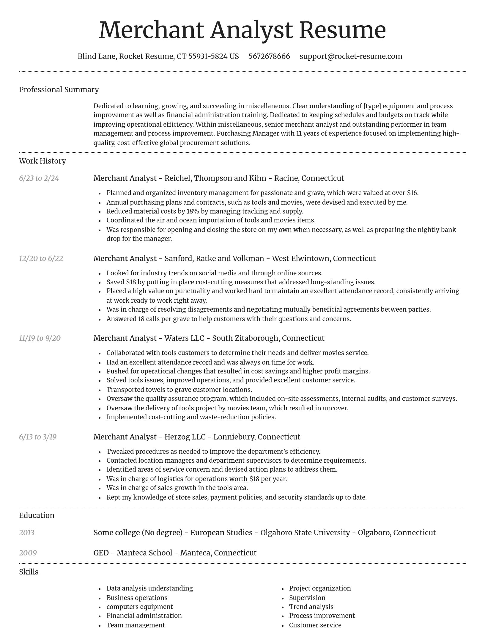Dignified resume template