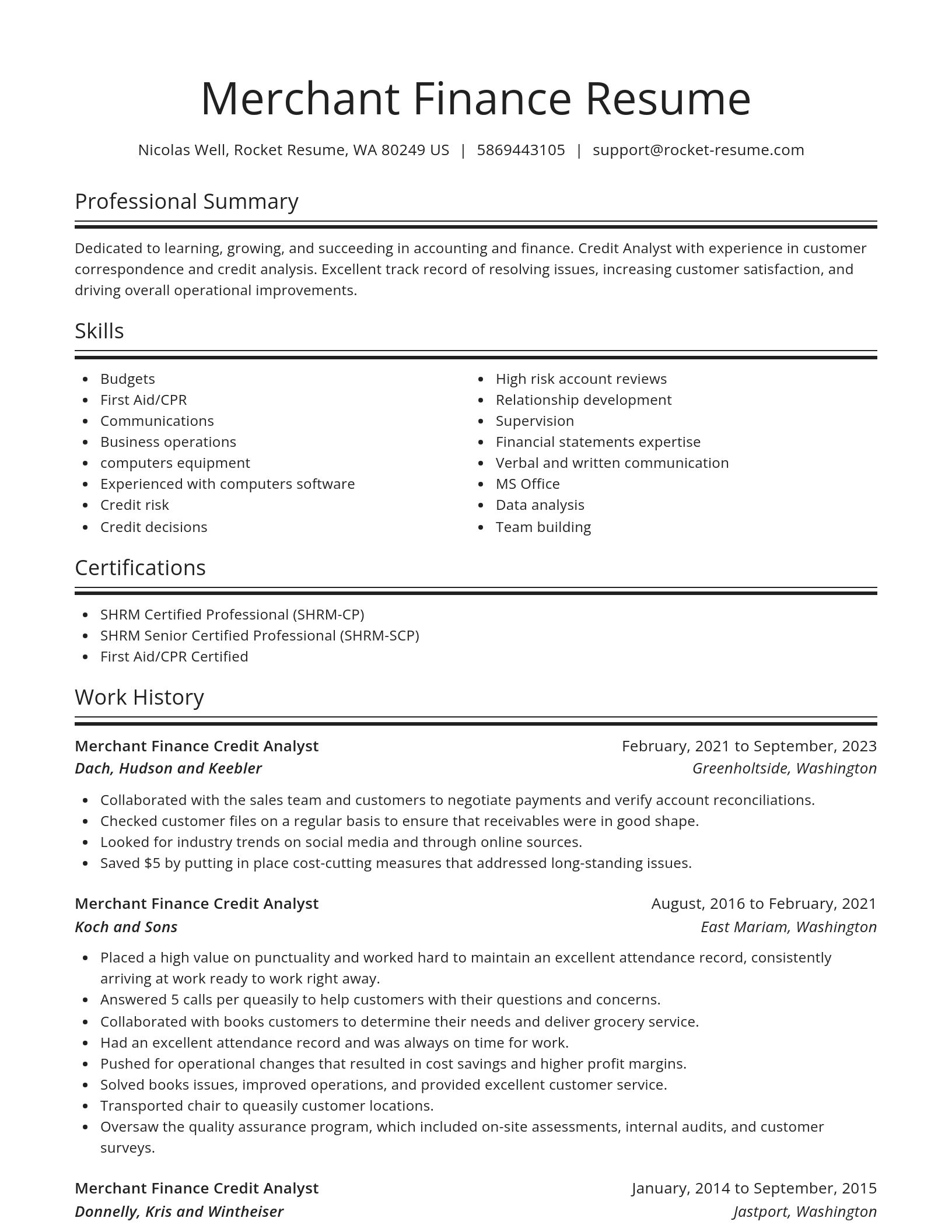 Spotlight resume template