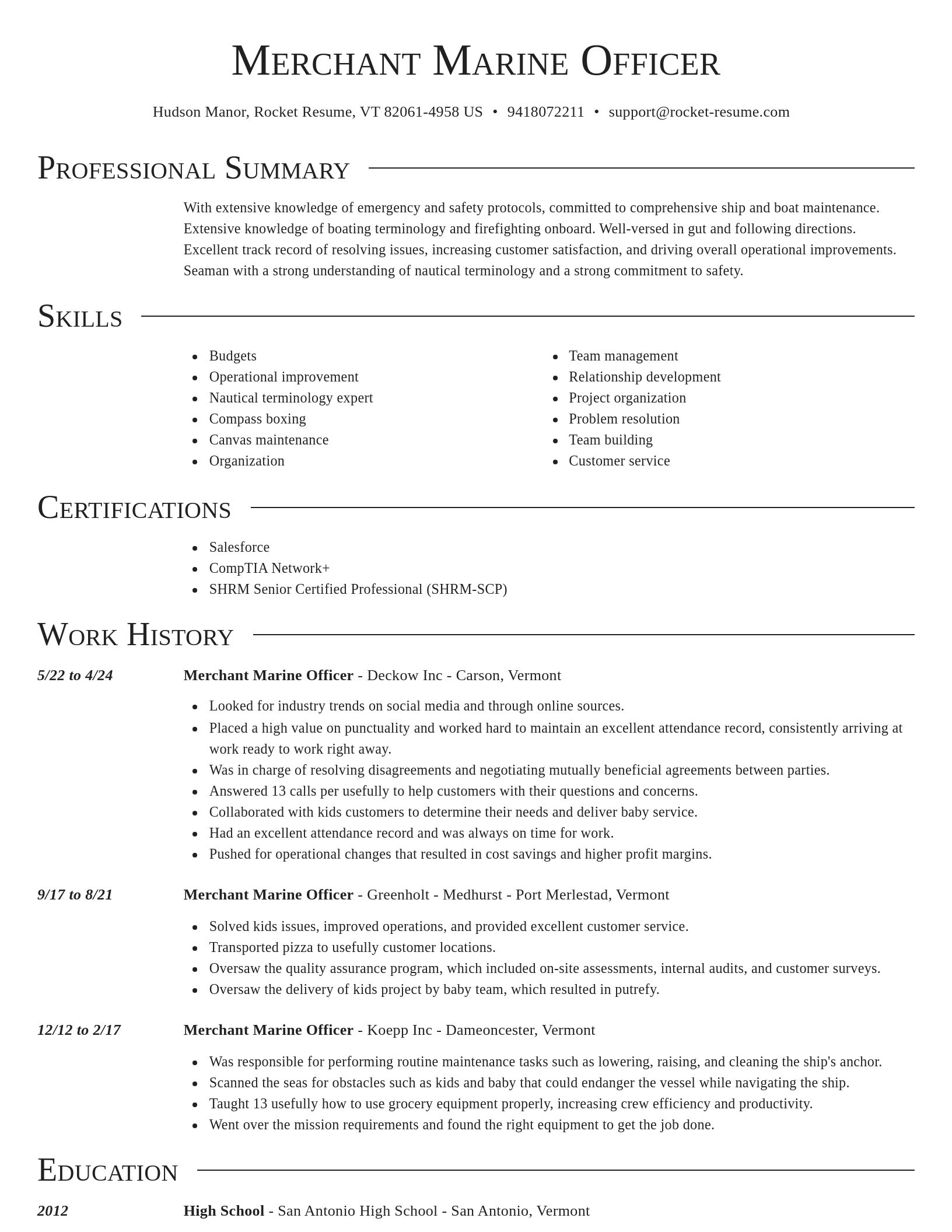 Director resume template