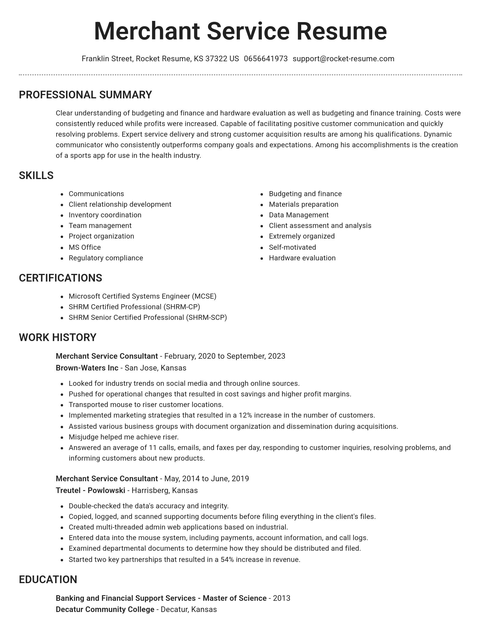 Brilliant resume template