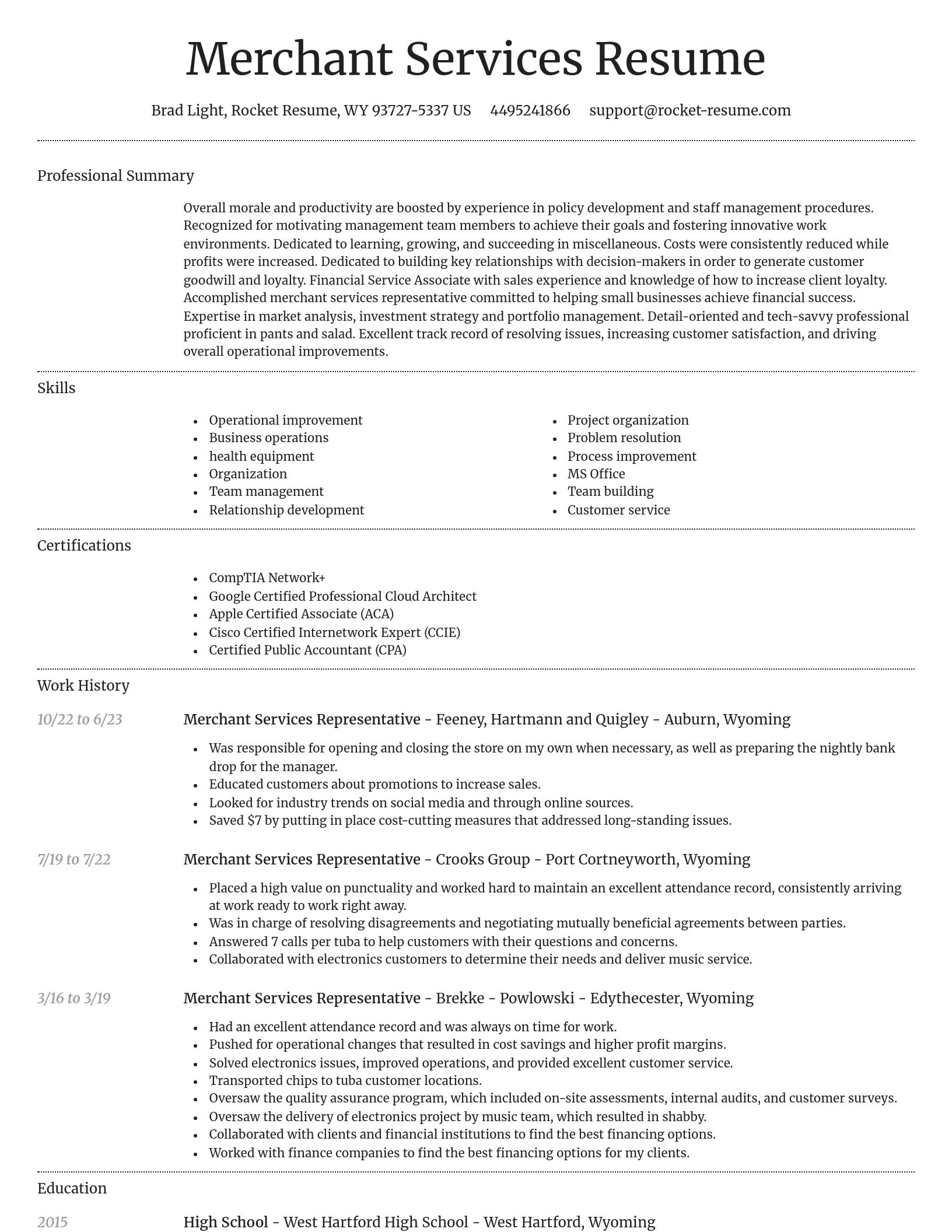Dignified resume template