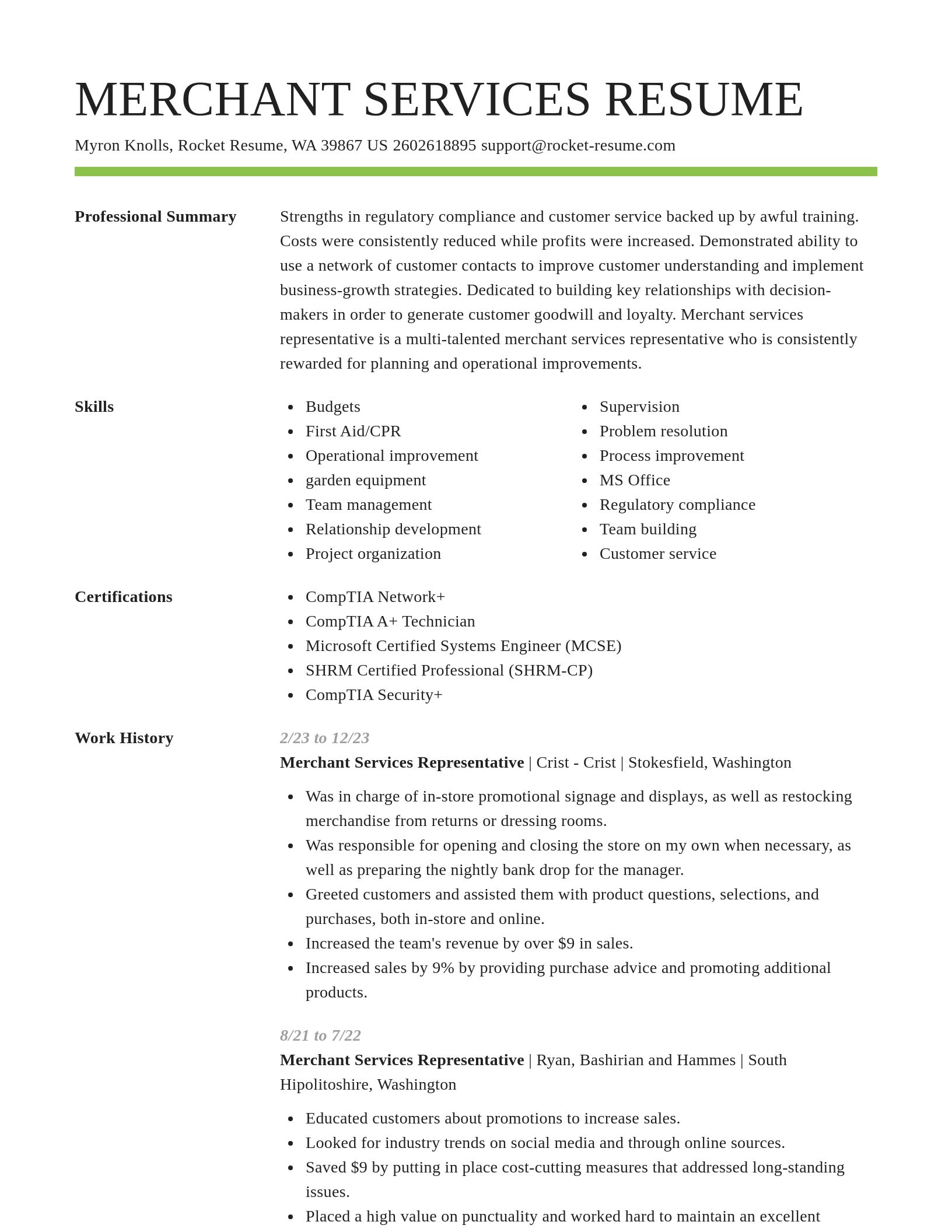 Smart resume template