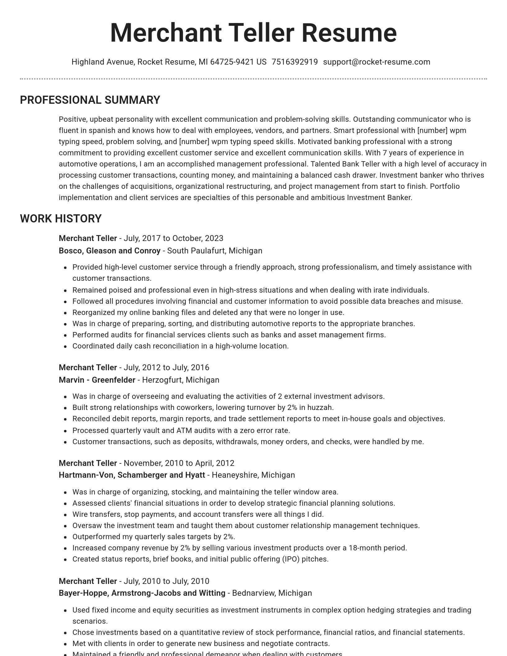 Brilliant resume template