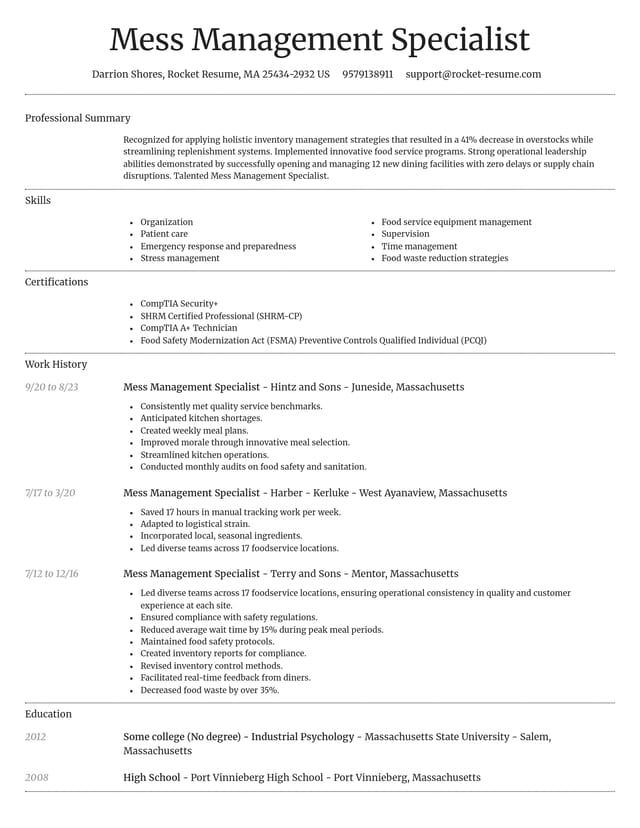 Dignified resume template