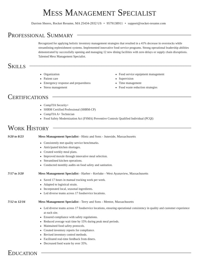 Director resume template