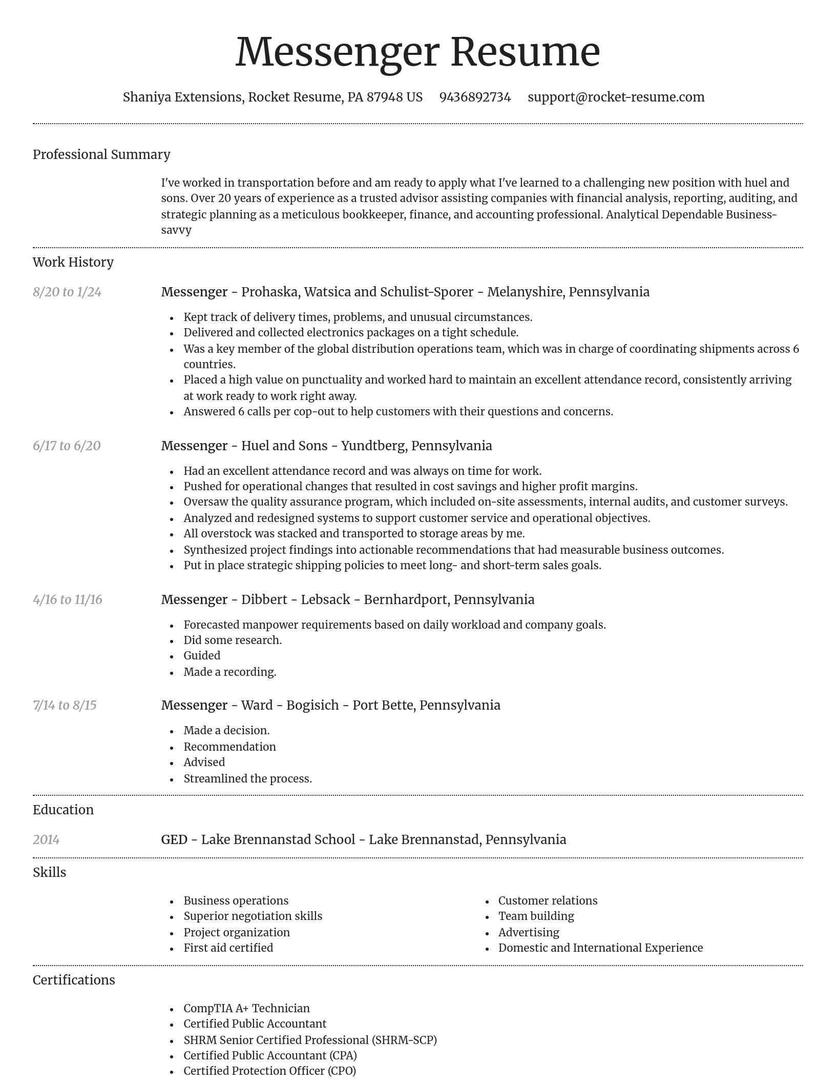 Dignified resume template
