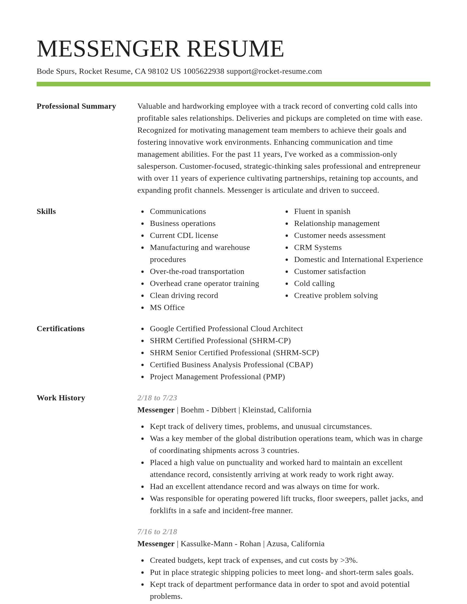 Smart resume template