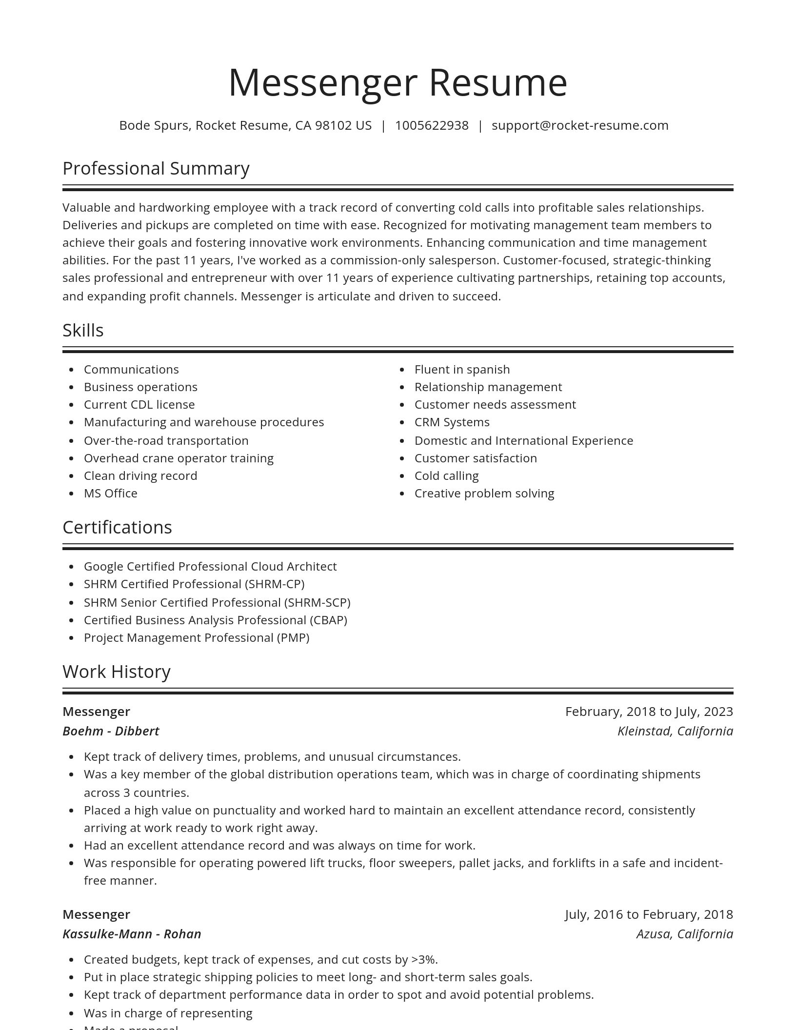 Spotlight resume template
