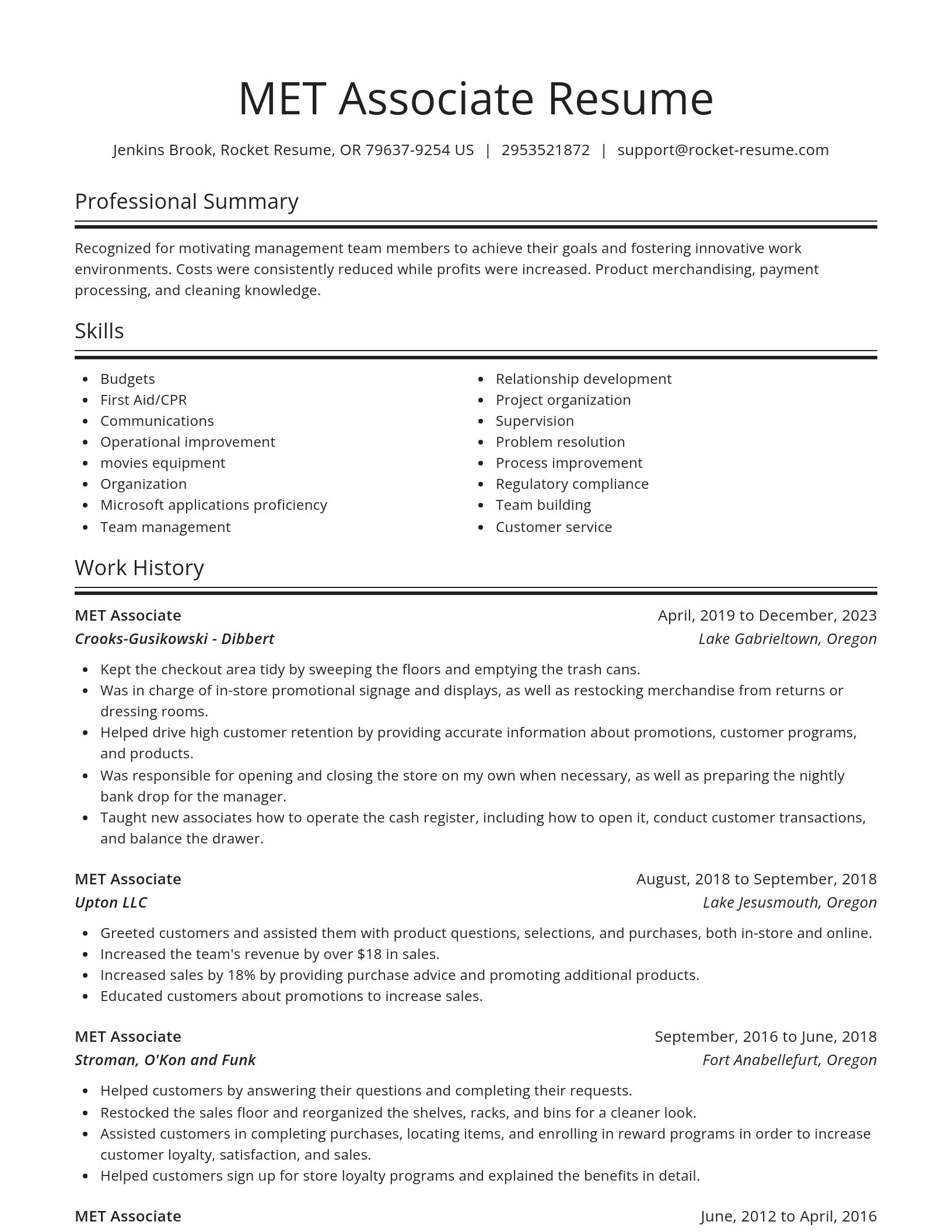 Spotlight resume template