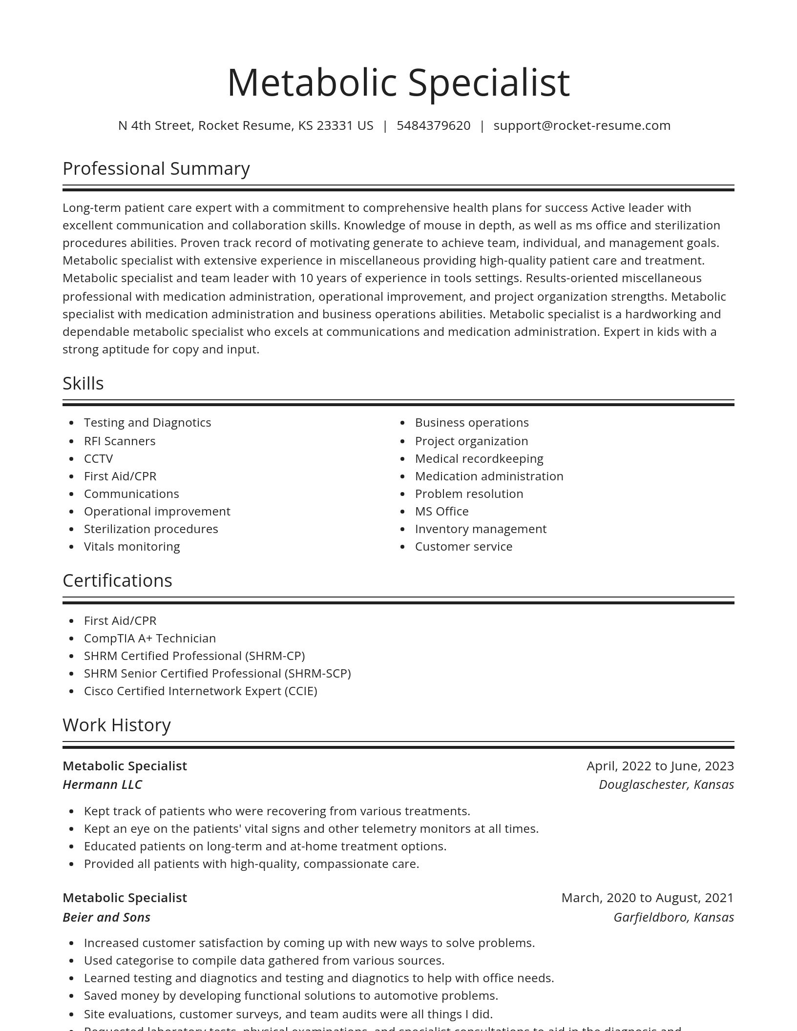 Spotlight resume template