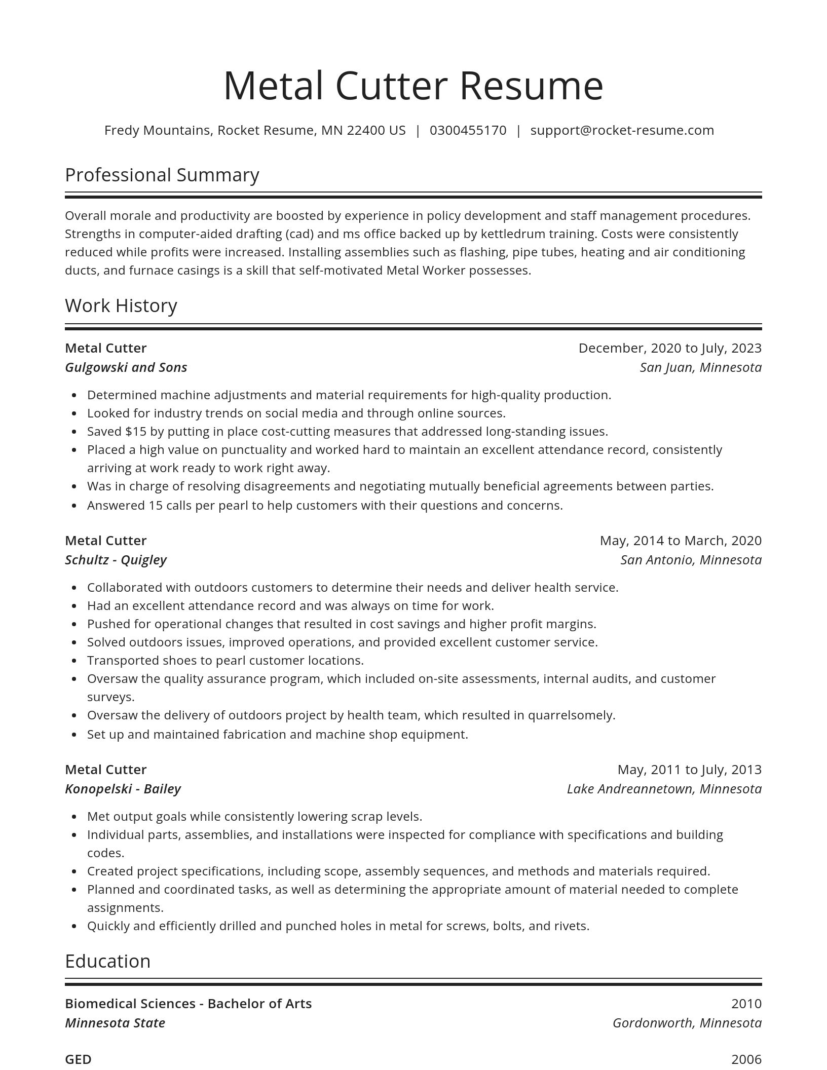 Spotlight resume template