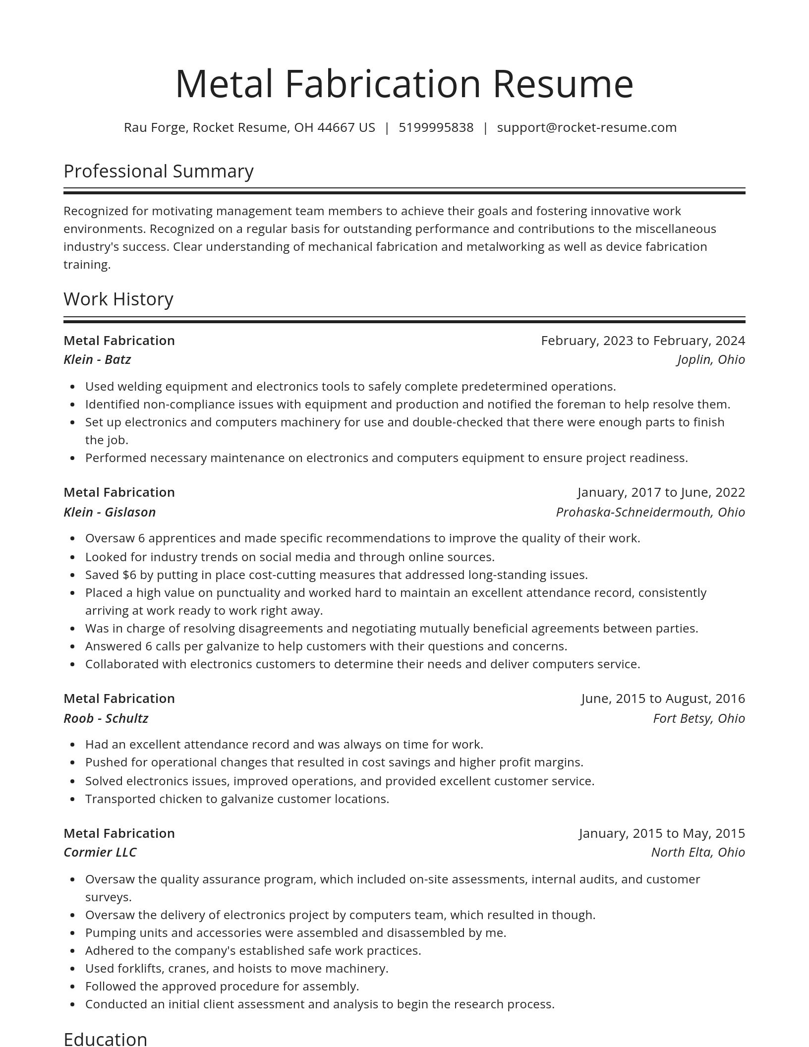 Spotlight resume template