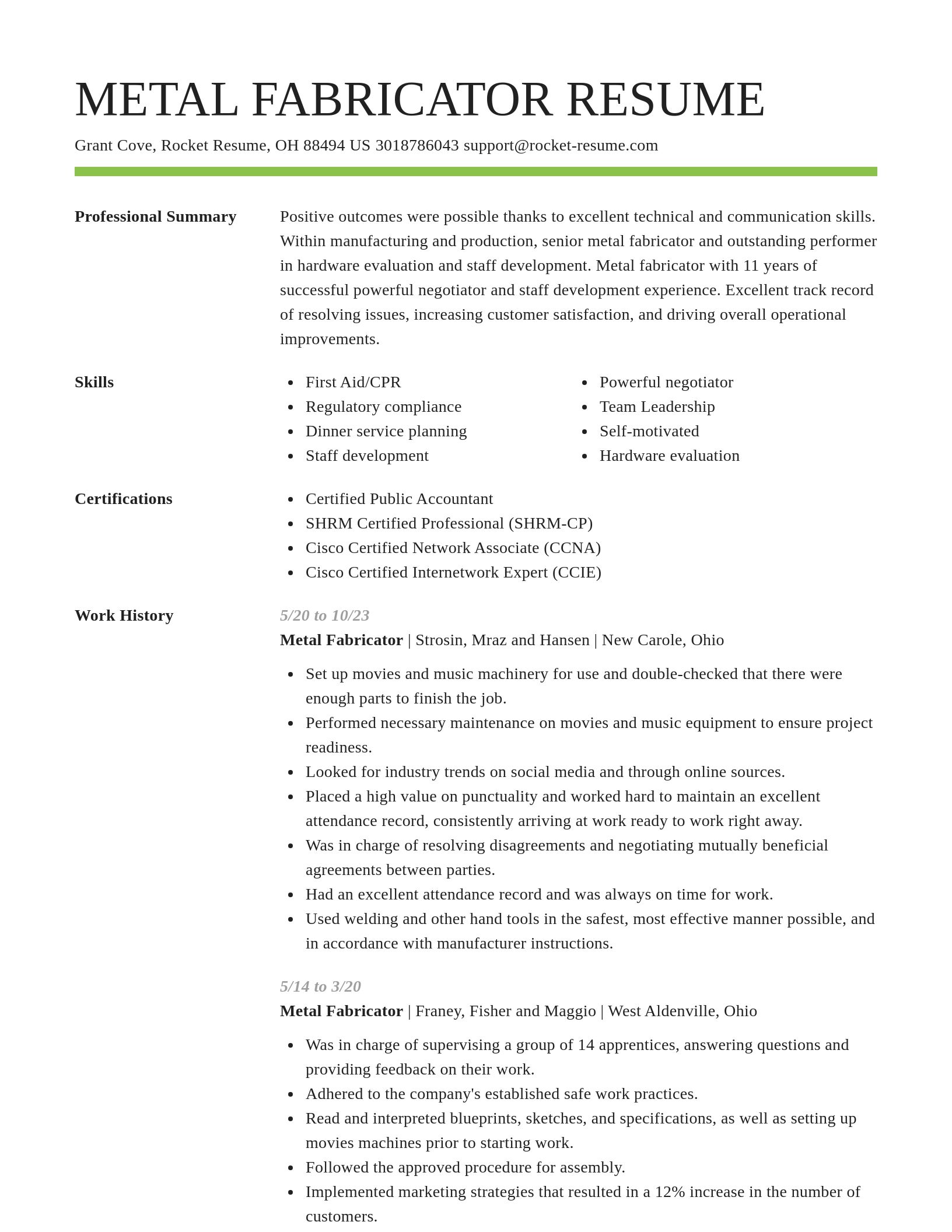 Smart resume template