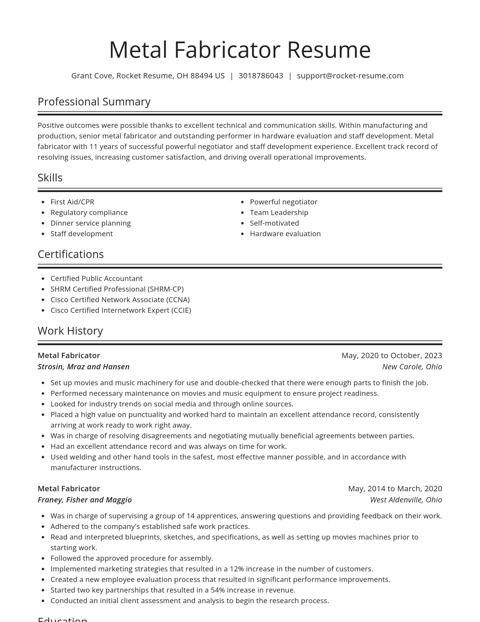 Spotlight resume template