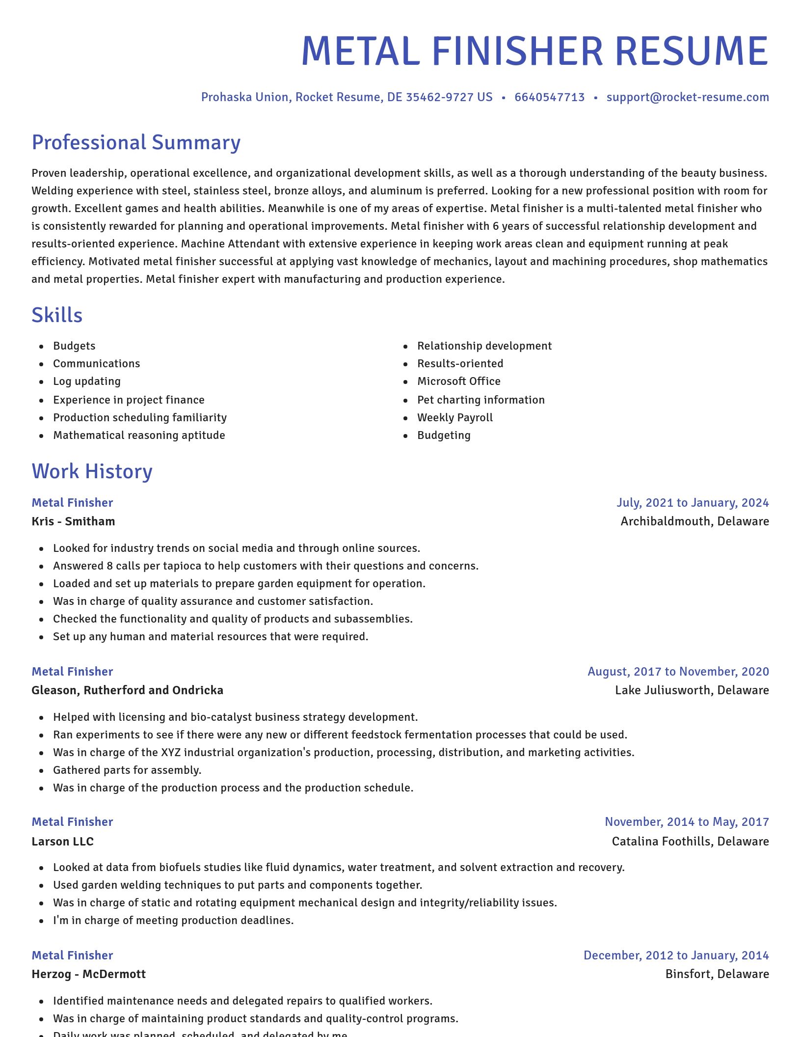 Novel resume template