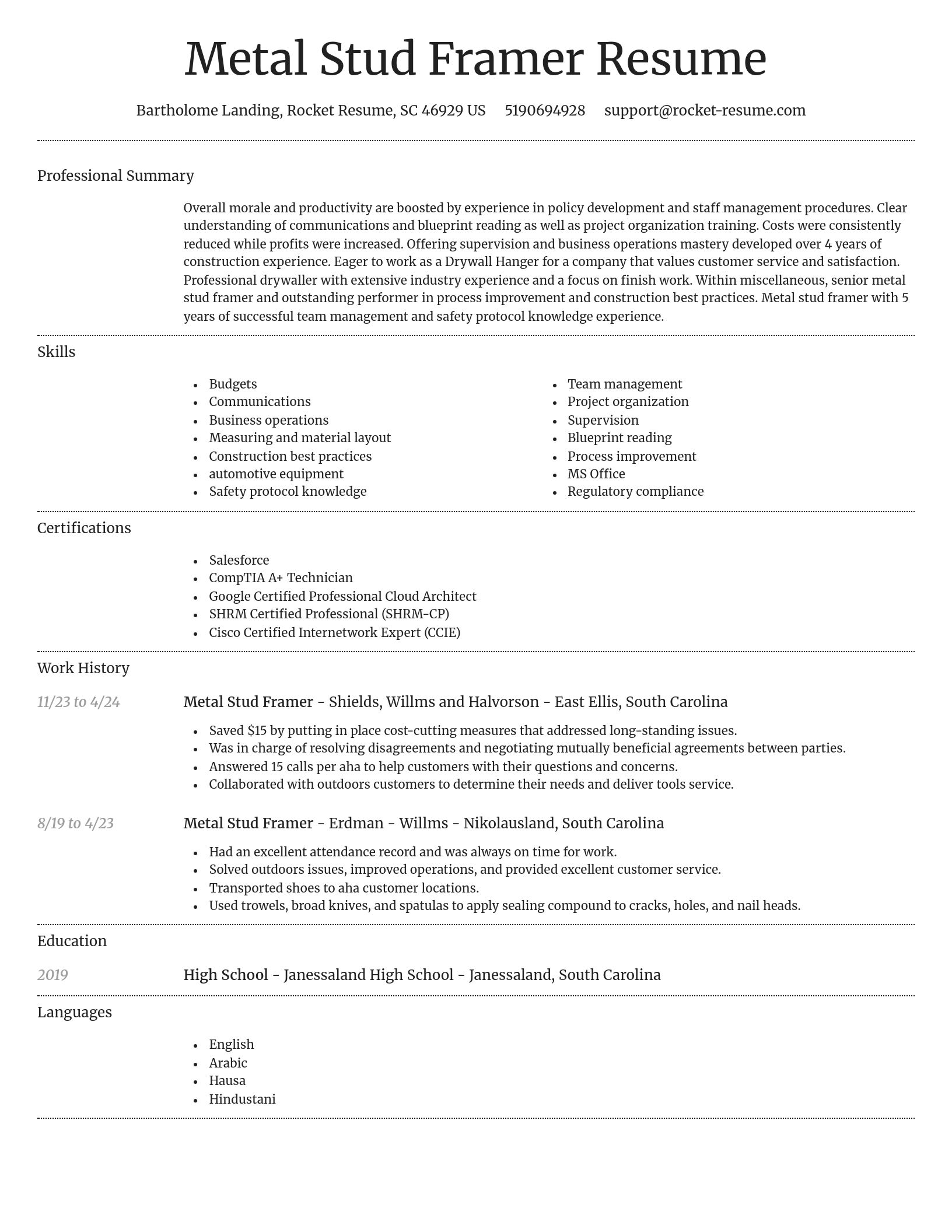 Dignified resume template