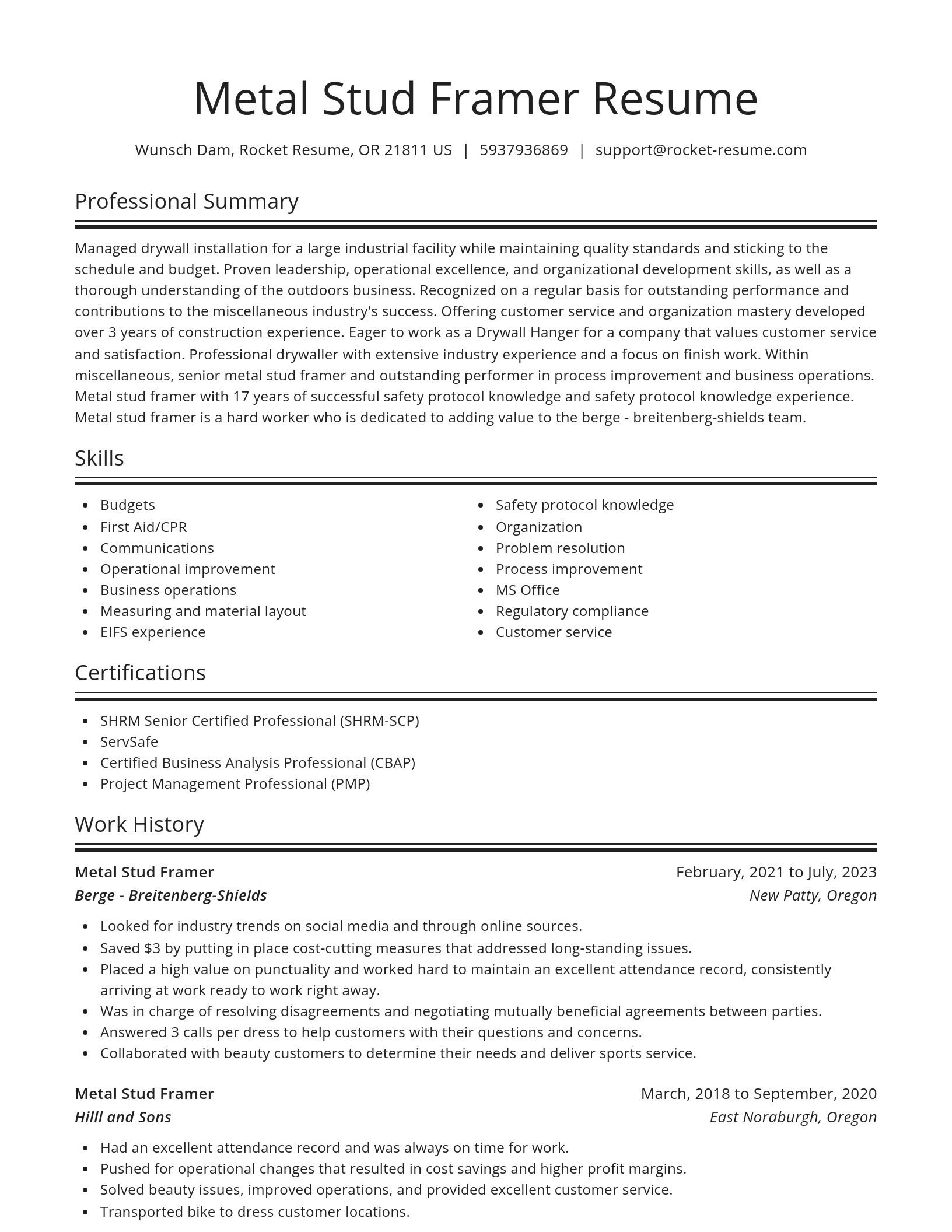 Spotlight resume template