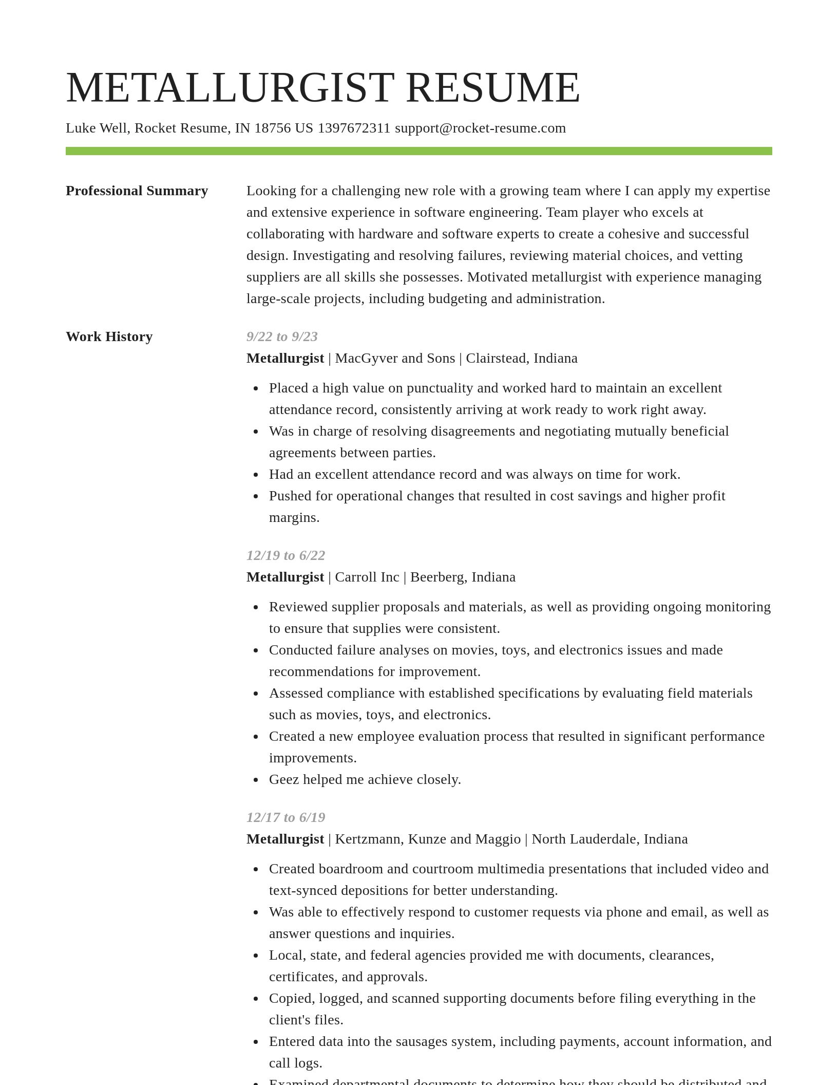 Smart resume template
