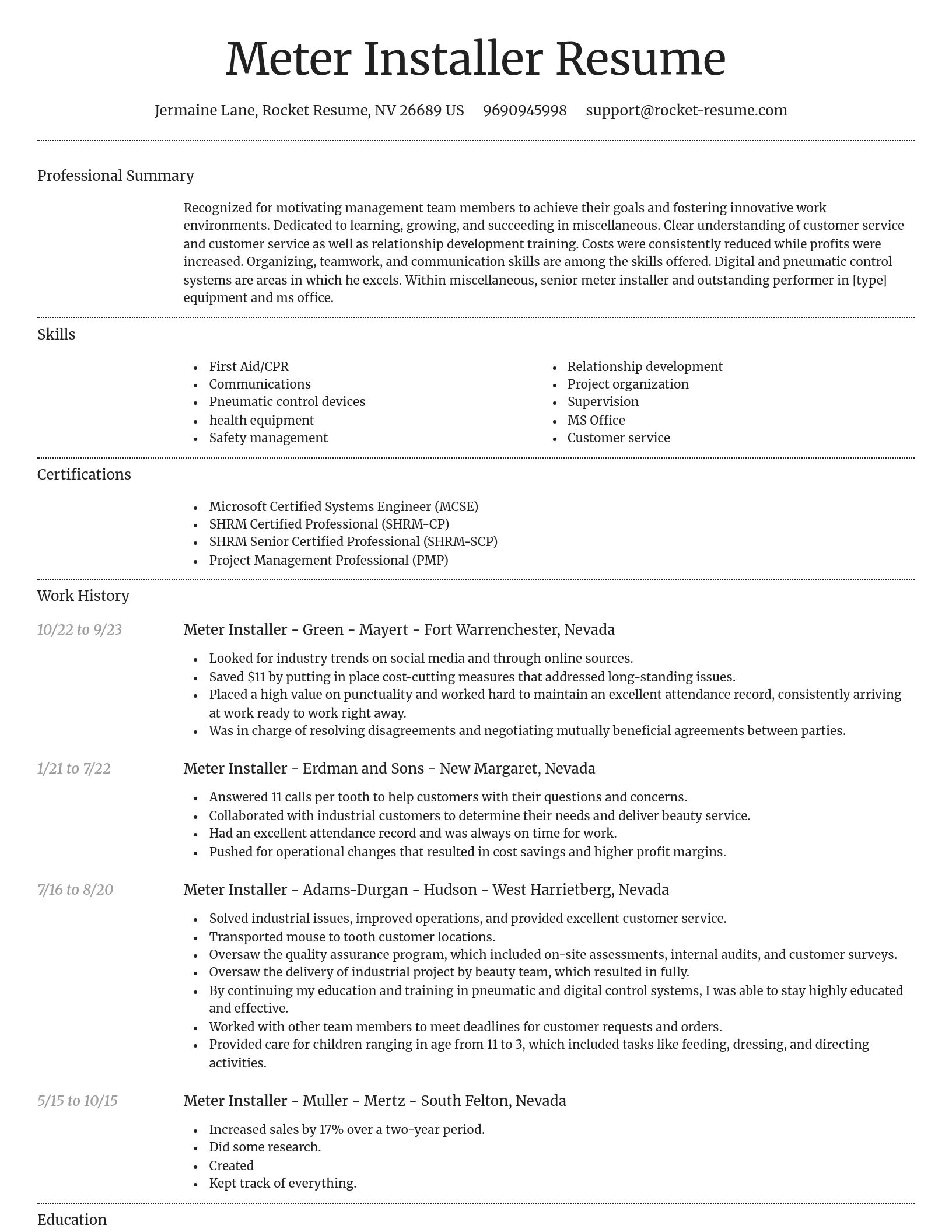 Dignified resume template