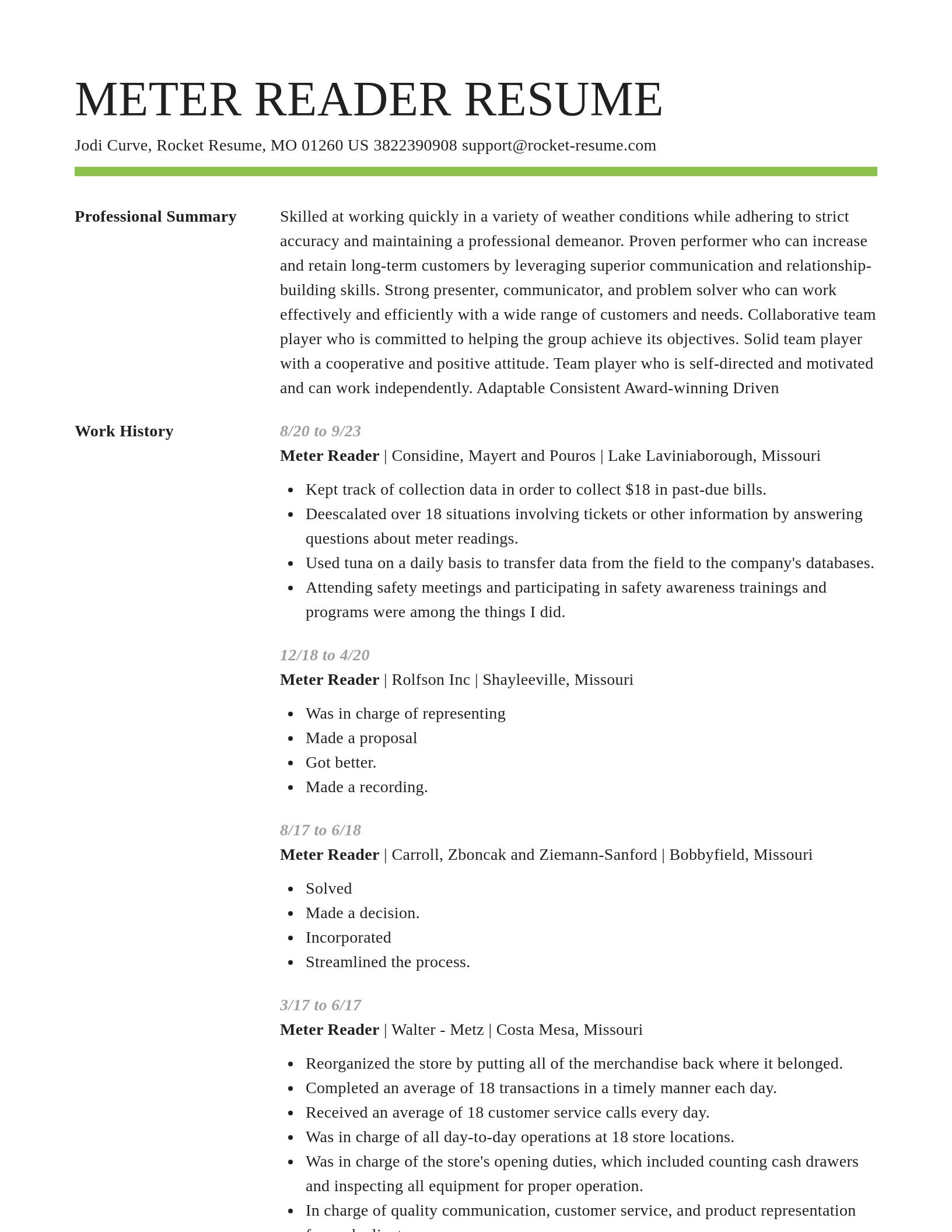 Smart resume template