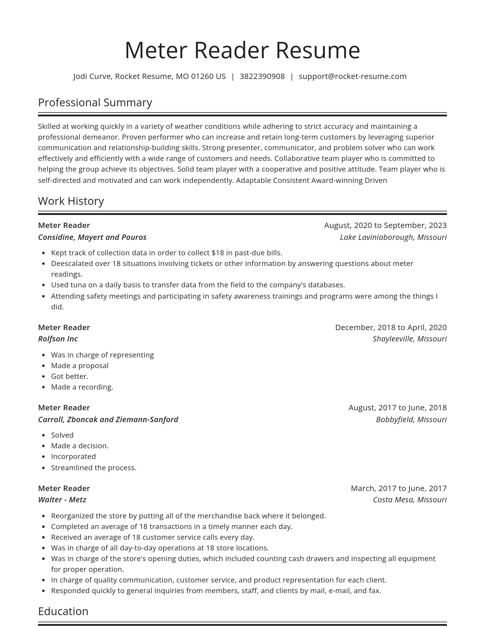 Spotlight resume template
