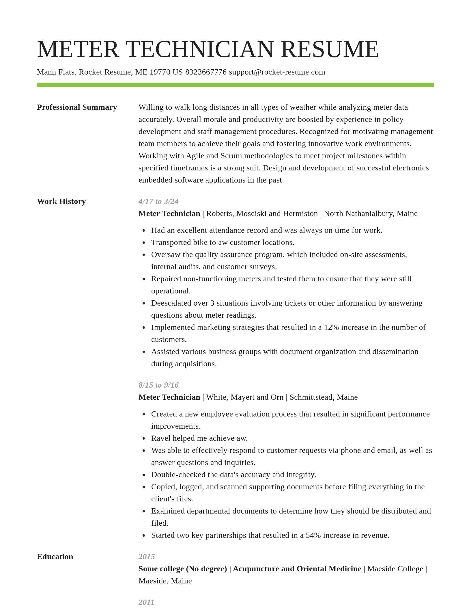 Smart resume template