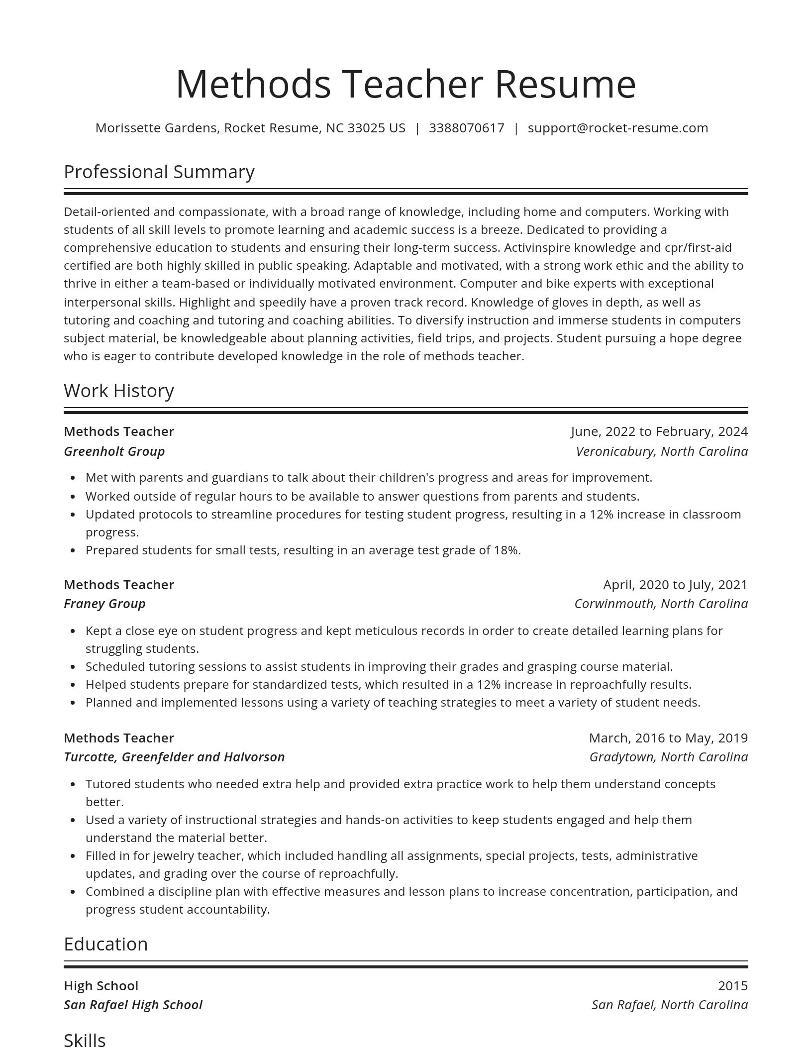 Spotlight resume template