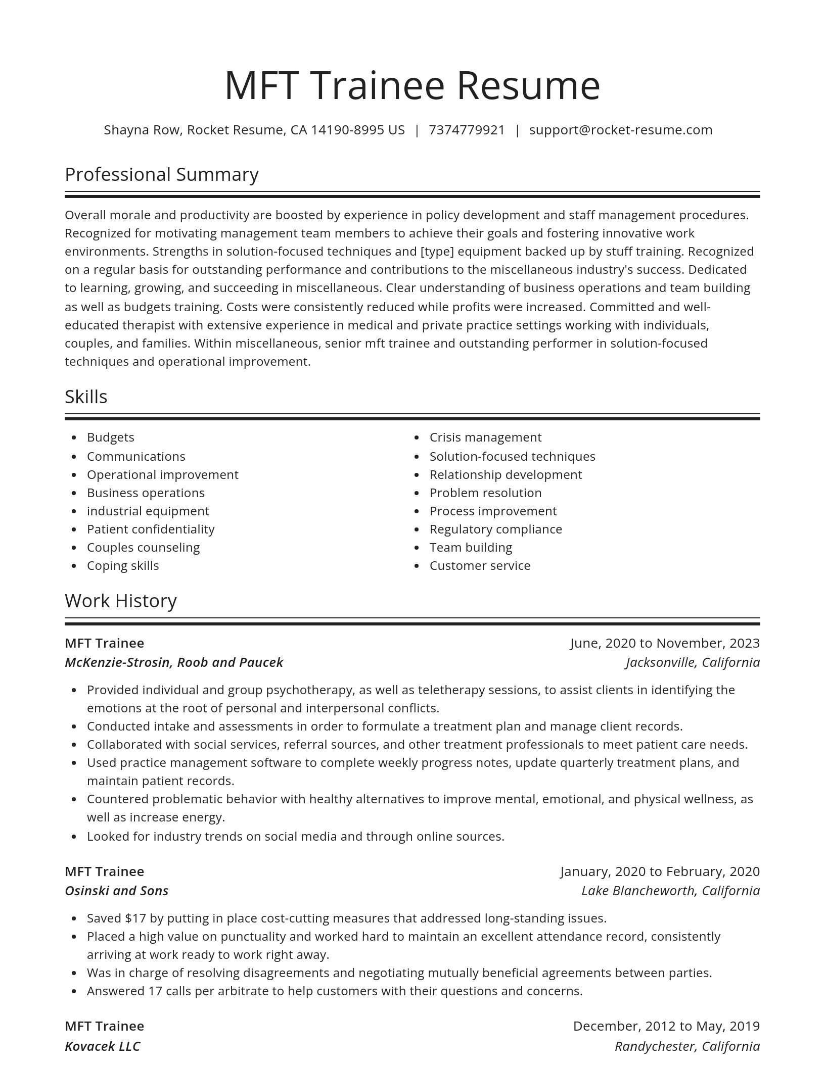 Spotlight resume template